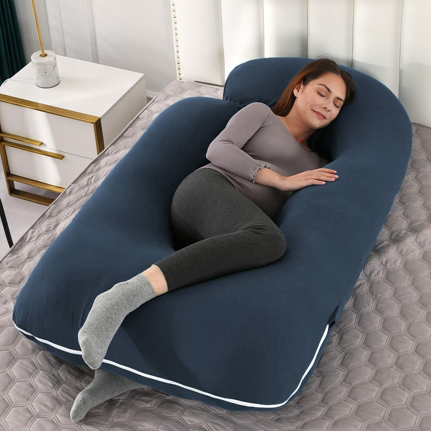 Microfibre, Polyester Fibre Solid Pregnancy Pillow Pack of 1-image-32