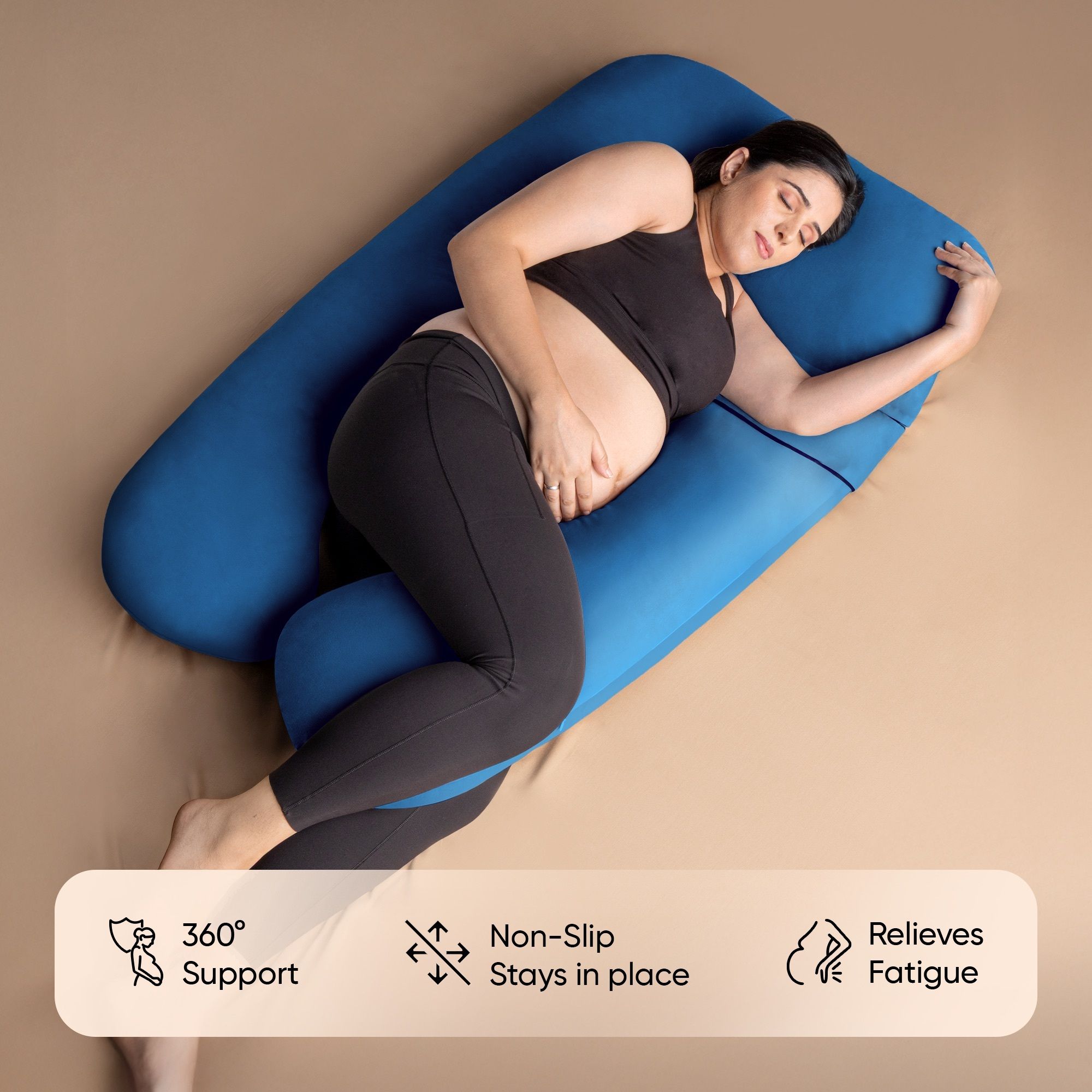 frido Microfibre Pregnancy Pillow Pack of 1 Solid Maternity U-Shaped Pillow| Body Support Pregnancy Pillow for Sleeping & Relaxing-picture-5