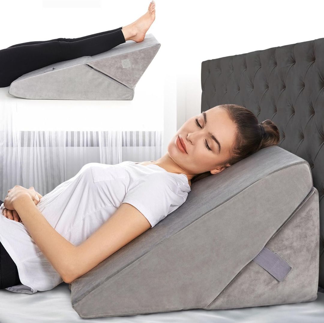 Adjustable Memory Foam Bed Wedge Pillow for Legs and Back Support - Memory Foam Solid Orthopaedic Pillow Pack of 1-image-4
