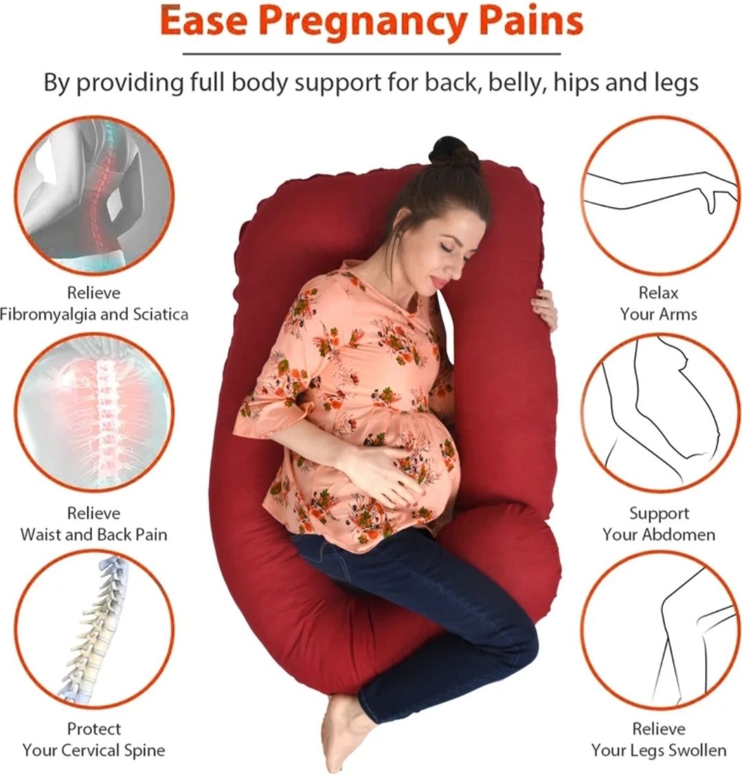 wild mint Ultra soft j shaped pillow Polyester Fibre Solid Pregnancy Pillow Pack of 1-picture-15