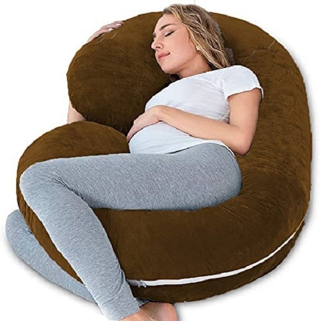 wild mint Microfibre Pregnancy Pillow Pack of 1 Solid ultra soft c shaped pregnancy pillow-picture-36
