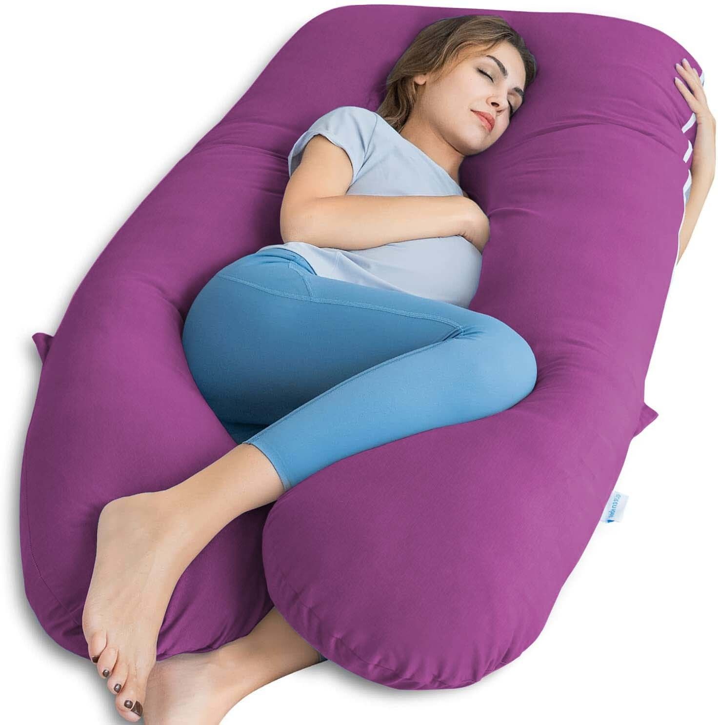 jaipurlinen "Enjoy full-body comfort and support for a more peaceful pregnancy journey." Microfibre Solid Pregnancy Pillow Pack of 1-picture-14