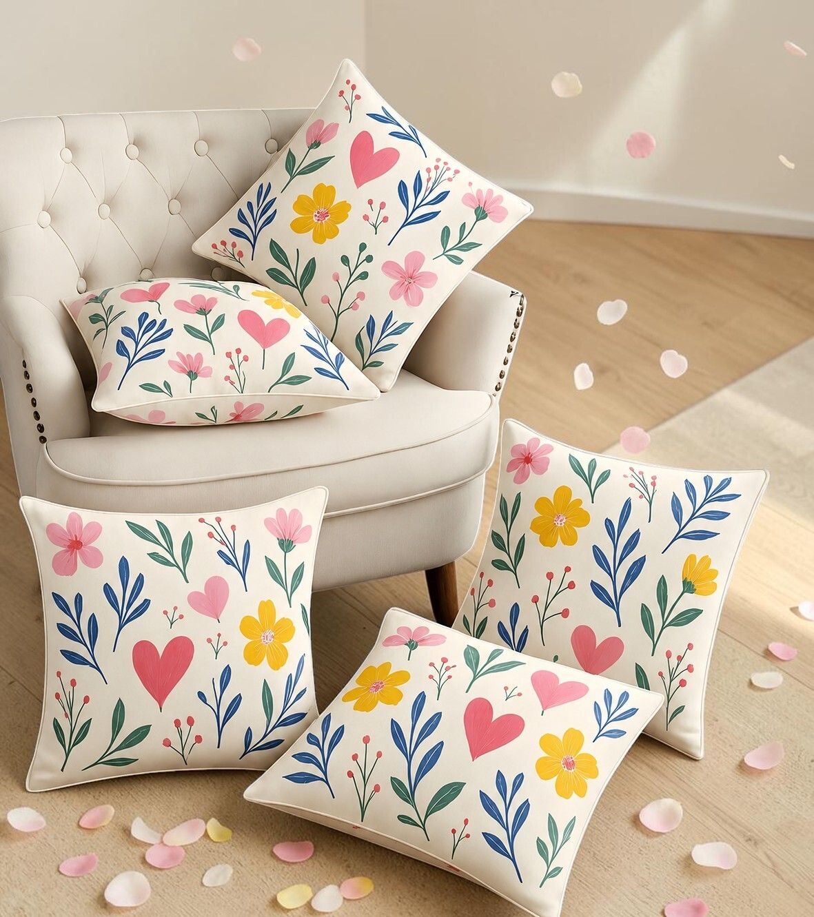Microfibre Cushion Pack of 5 Floral-image-37