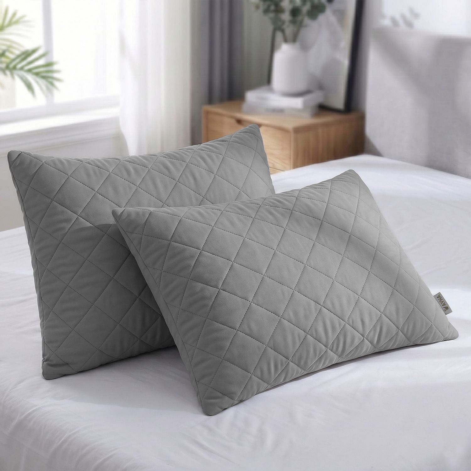 ayka Microfibre Sleeping Pillow Pack of 2 Solid Quilted Pillow-picture-48