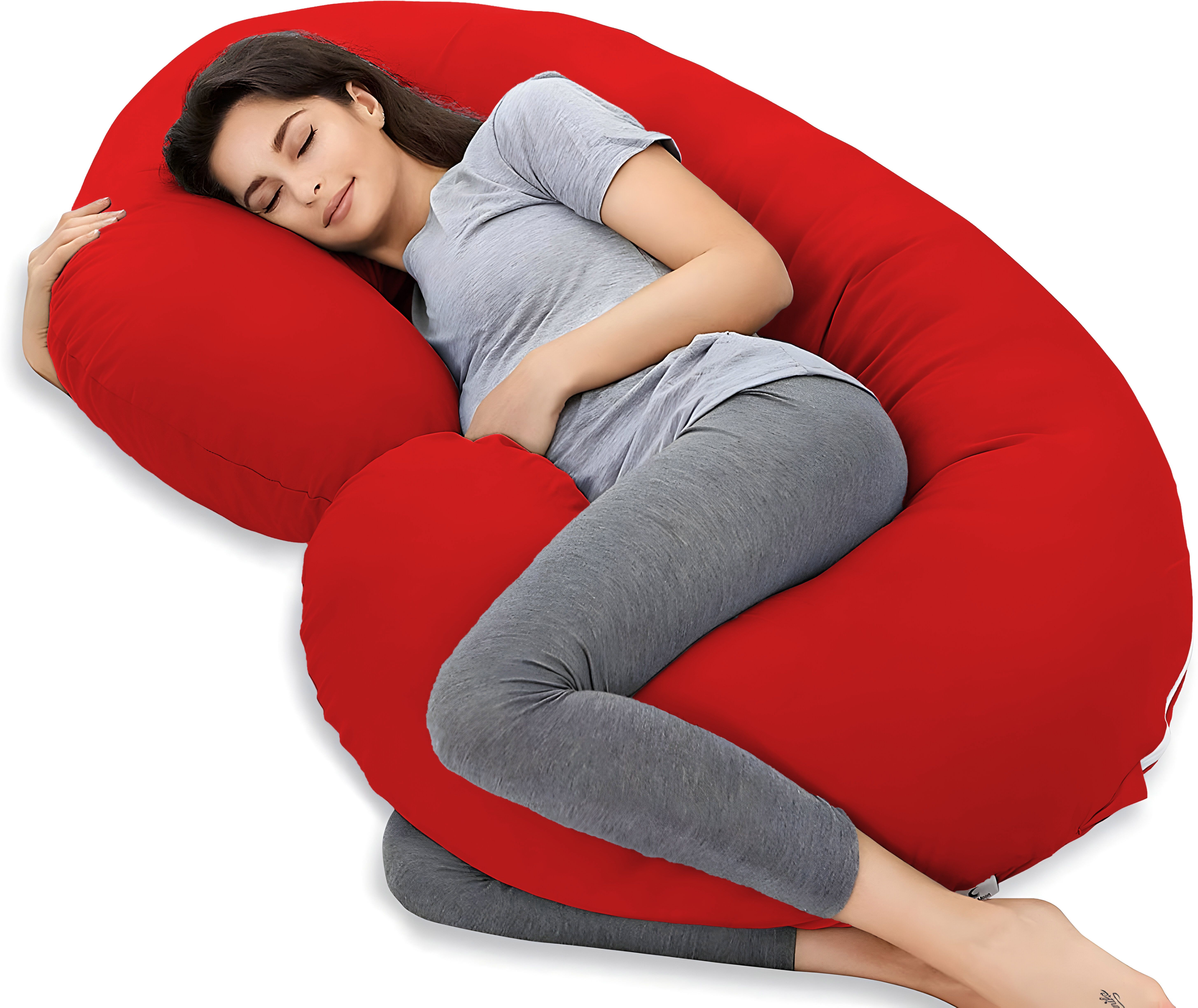 mom's moon Ultra Soft Comfortable C Shaped Microfibre Solid Pregnancy Pillow Pack of 1-picture-44