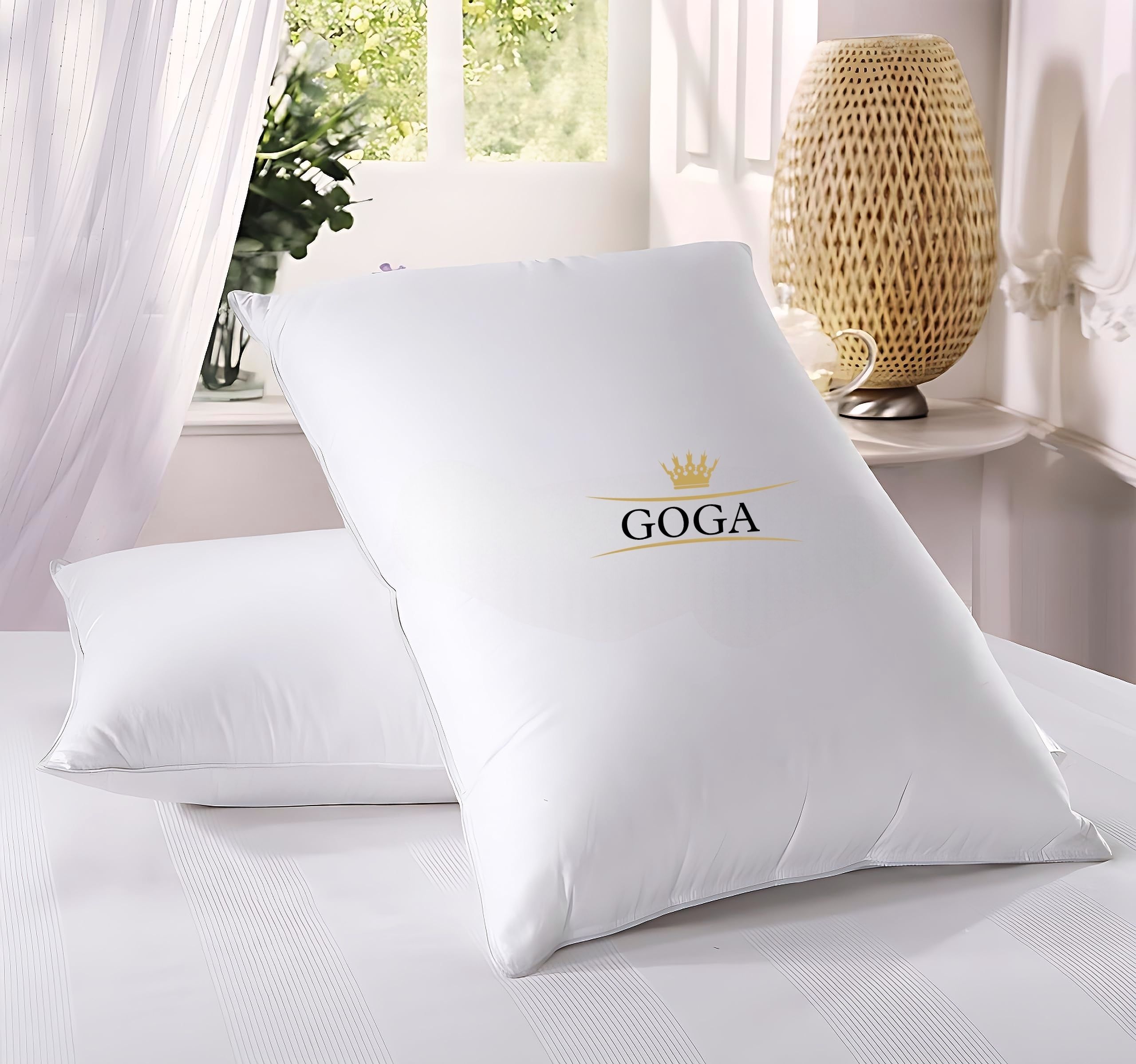 LUXURY Cotton Solid Sleeping Pillow Pack of 2-image-47