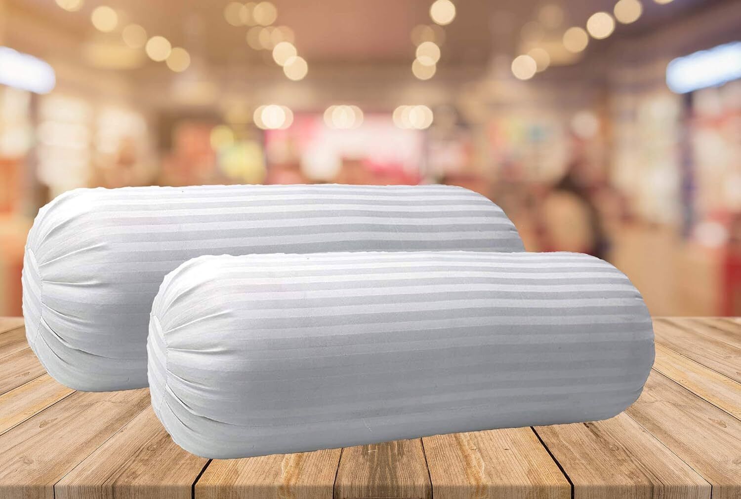 Microfibre Bolster Pack of 2 Stripes Bolster Set || Comfort And Support Bolster-image-9