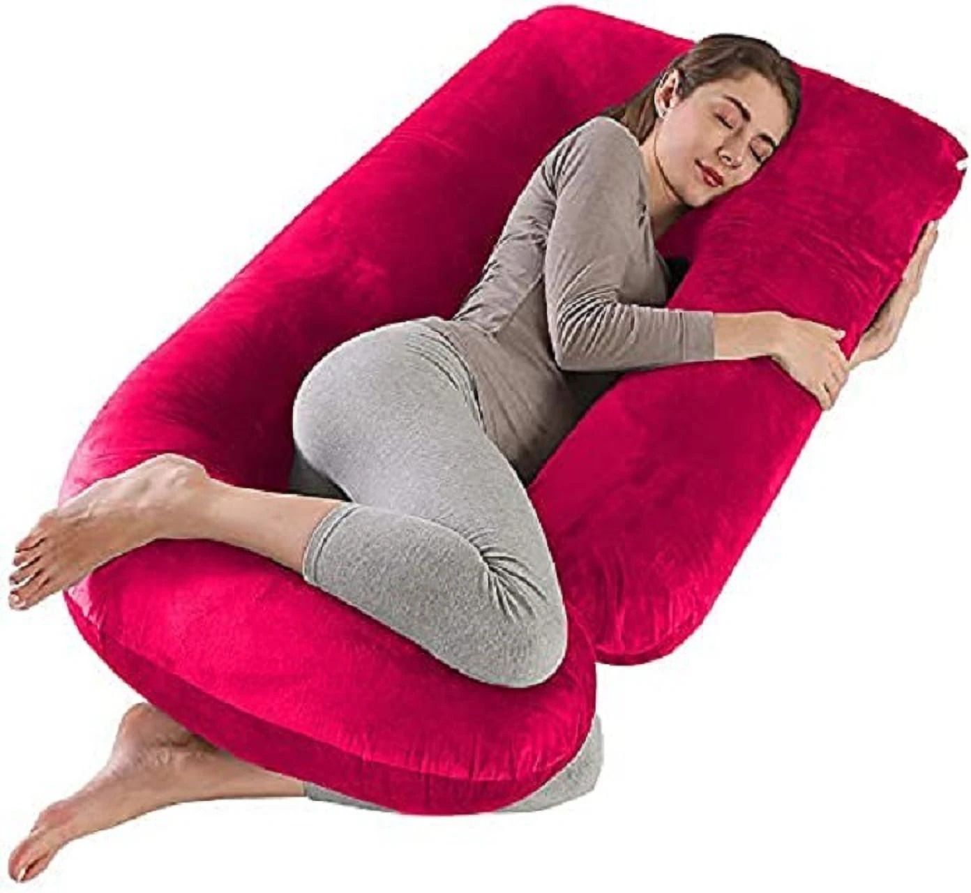 ozly ultra soft j shaped pillow Microfibre, Polyester Fibre Solid Pregnancy Pillow Pack of 1-picture-12