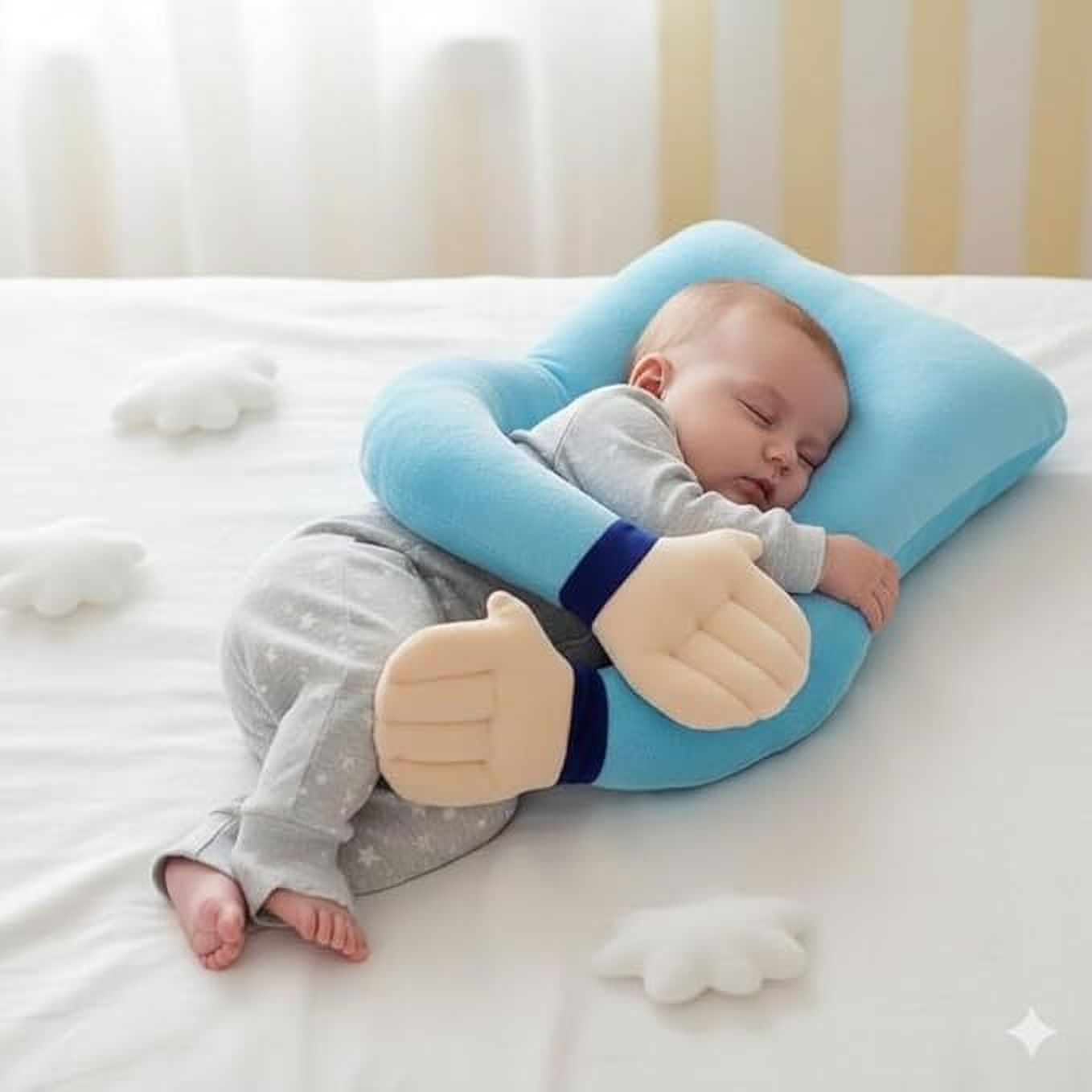 Microfibre Baby Pillow Pack of 1 Solid Baby Hugging Hand Pillow with soft Fabric,Newborn Pillow,Head Support for Babies-image-26