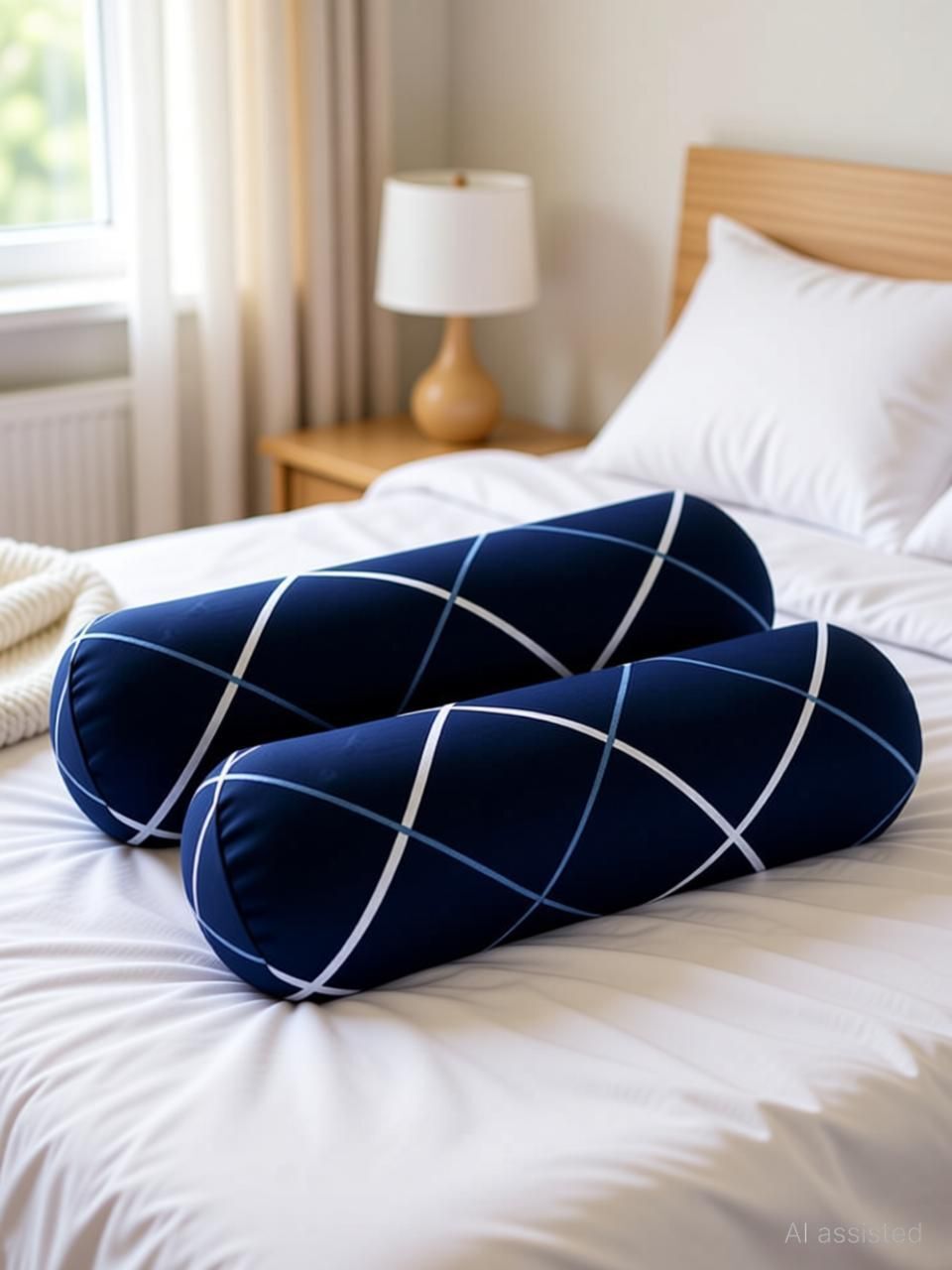 Microfibre Bolster Pack of 2 Geometric ROUND-image-2