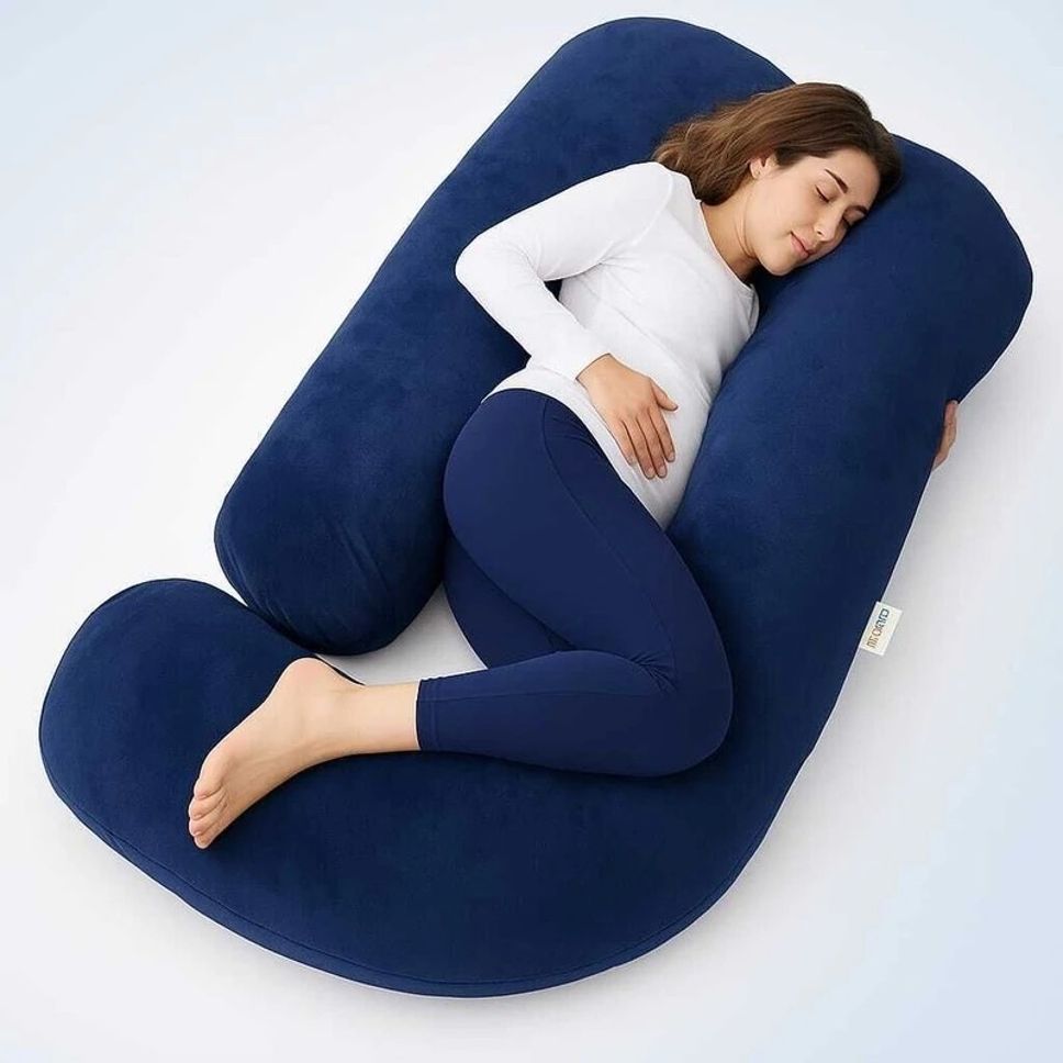 vrindakul Microfibre Pregnancy Pillow Pack of 1 Solid Maternity Full Body Support Sleeping Hug Long Pillow for Pregnancy-picture-10