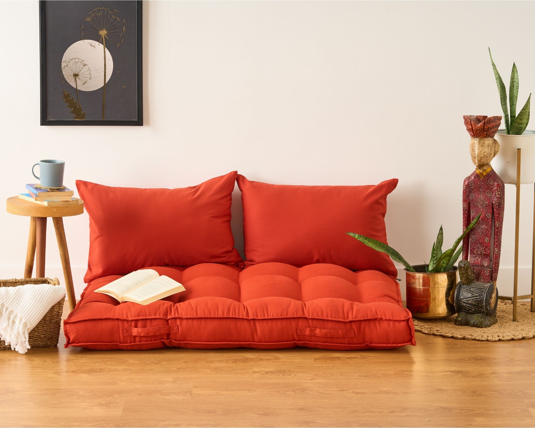 skanda fab Polyester Fibre Floor Cushion Pack of 1 Solid-picture-19