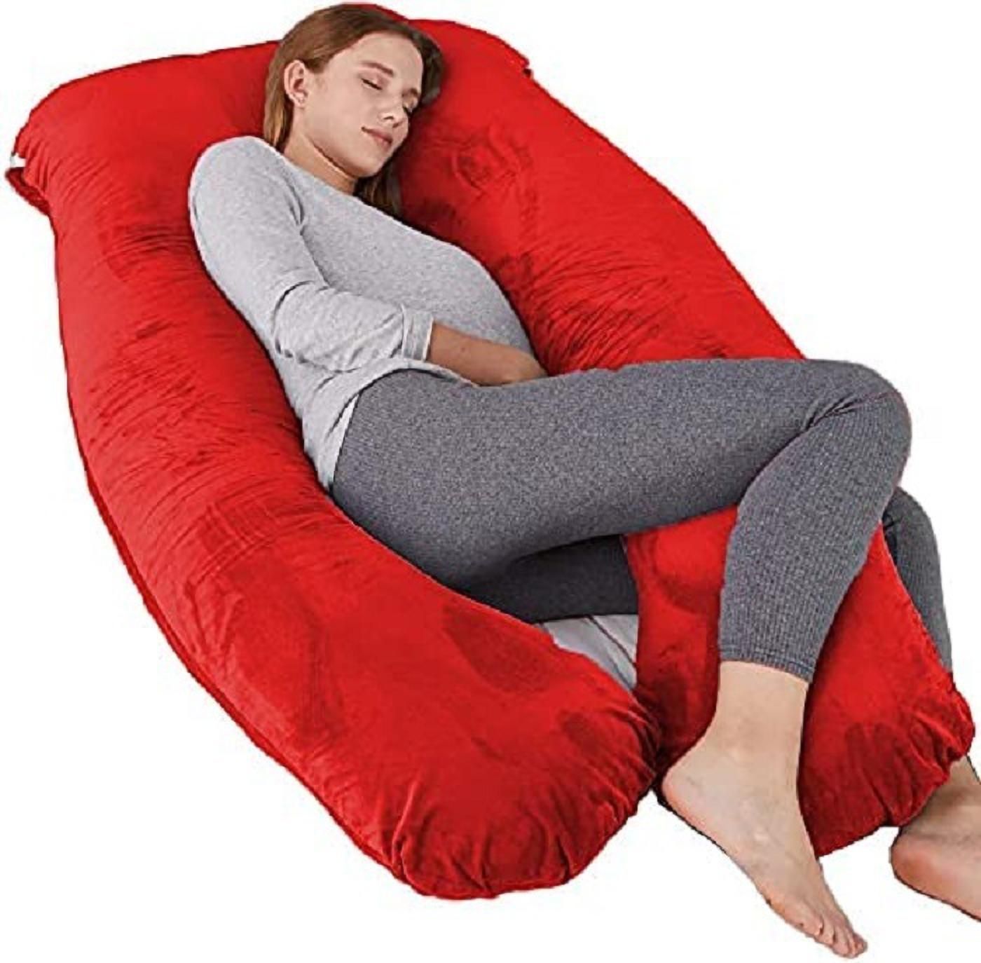 Microfibre, Polyester Fibre Solid Pregnancy Pillow Pack of 1-image-48