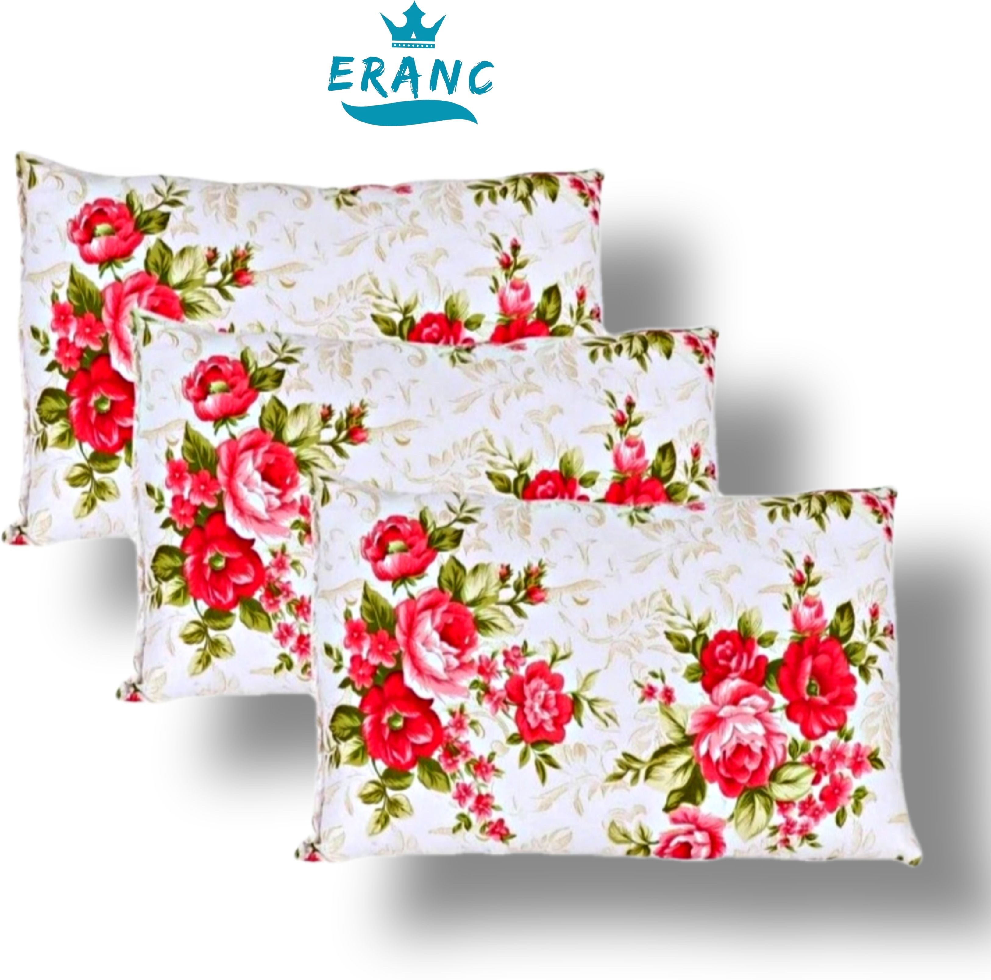 eranc LUXURY Polyester Fibre Floral Sleeping Pillow Pack of 3-picture-25