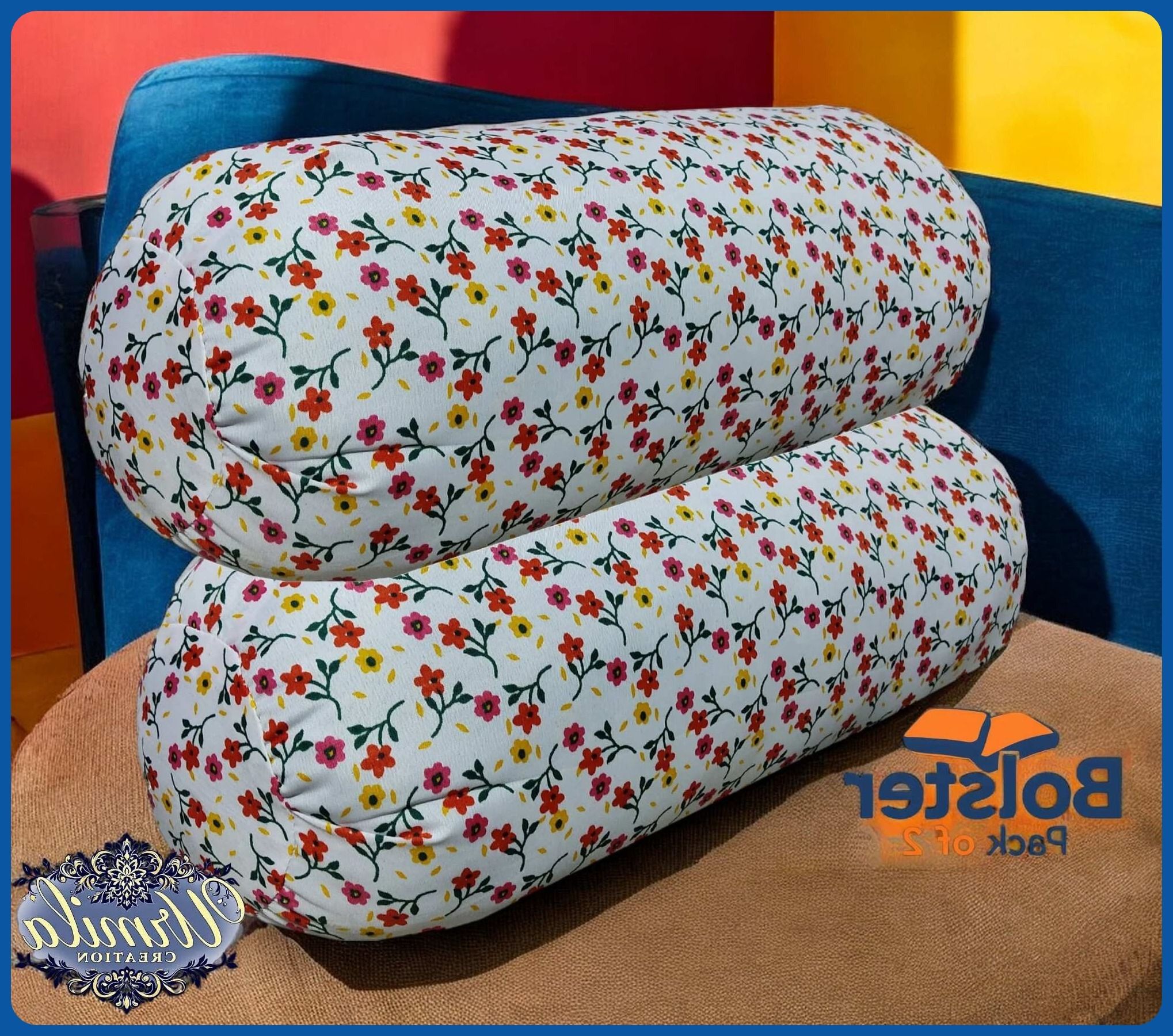 urmila creation Microfibre Floral Bolster Pack of 2-picture-26