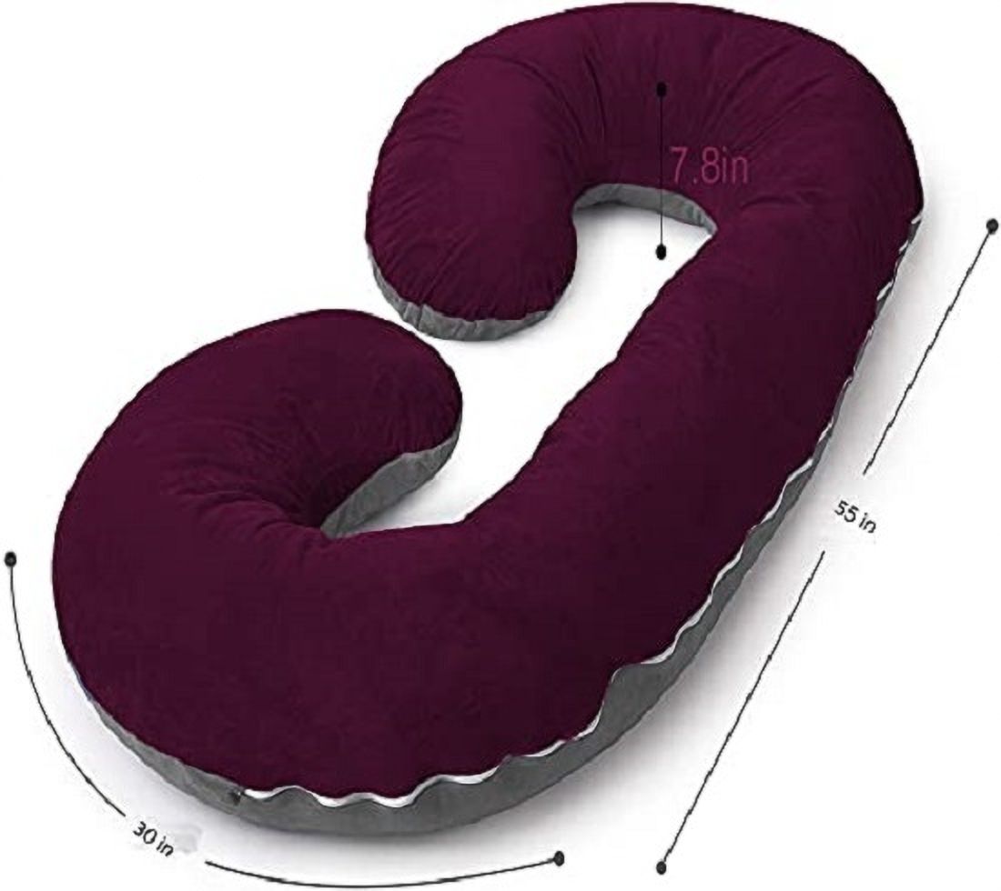 ultra soft c shaped pillow Polyester Fibre, Microfibre Solid Pregnancy Pillow Pack of 1-image-38