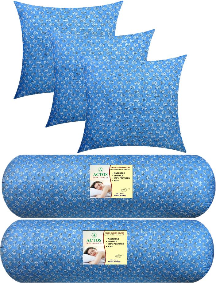 3 Cushion 2 Microfibre Floral Bolster Pack of 5-image-38