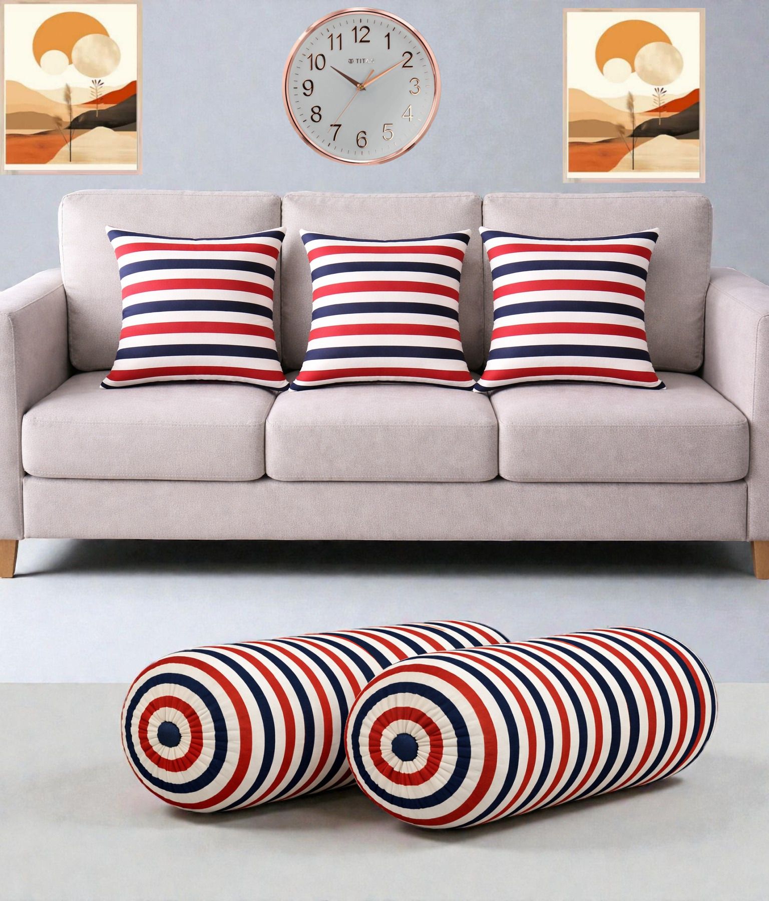 changers Microfibre Bolster Pack of 5 Floral Combo Set Of 3 Cushion And 2 Bolster-picture-24