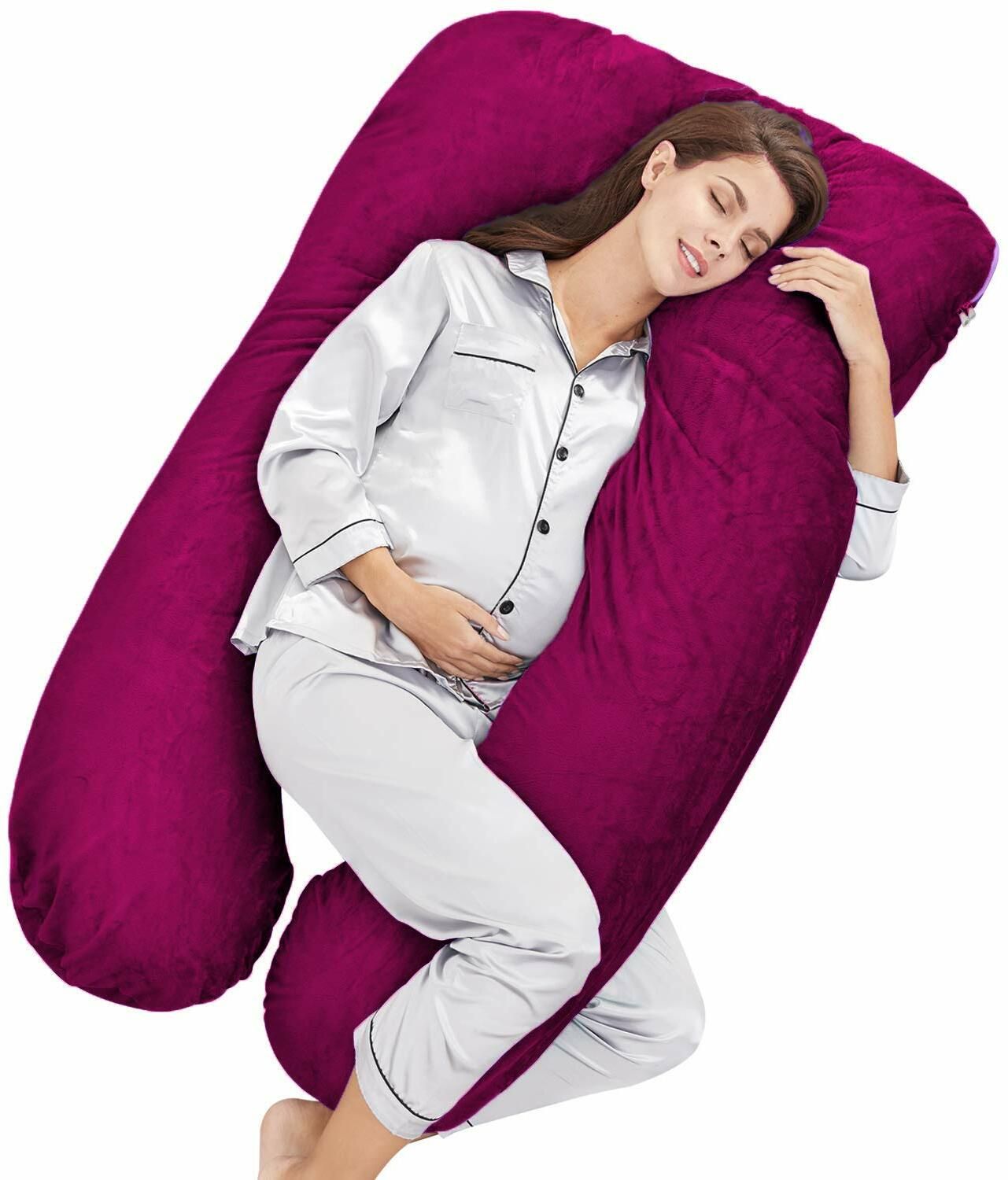 wild mint ultra soft u shaped pillow Microfibre Solid Pregnancy Pillow Pack of 1-picture-33
