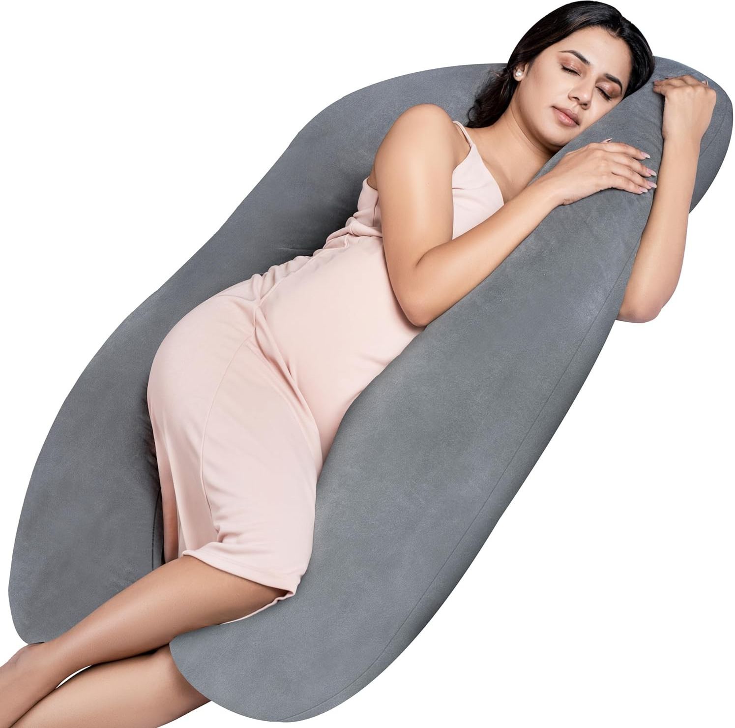 prifarodo U Shape Pregnancy Pillow for Pregnant Women, Maternity & Baby Nursing Gift Microfibre Solid Pregnancy Pillow Pack of 1-picture-15