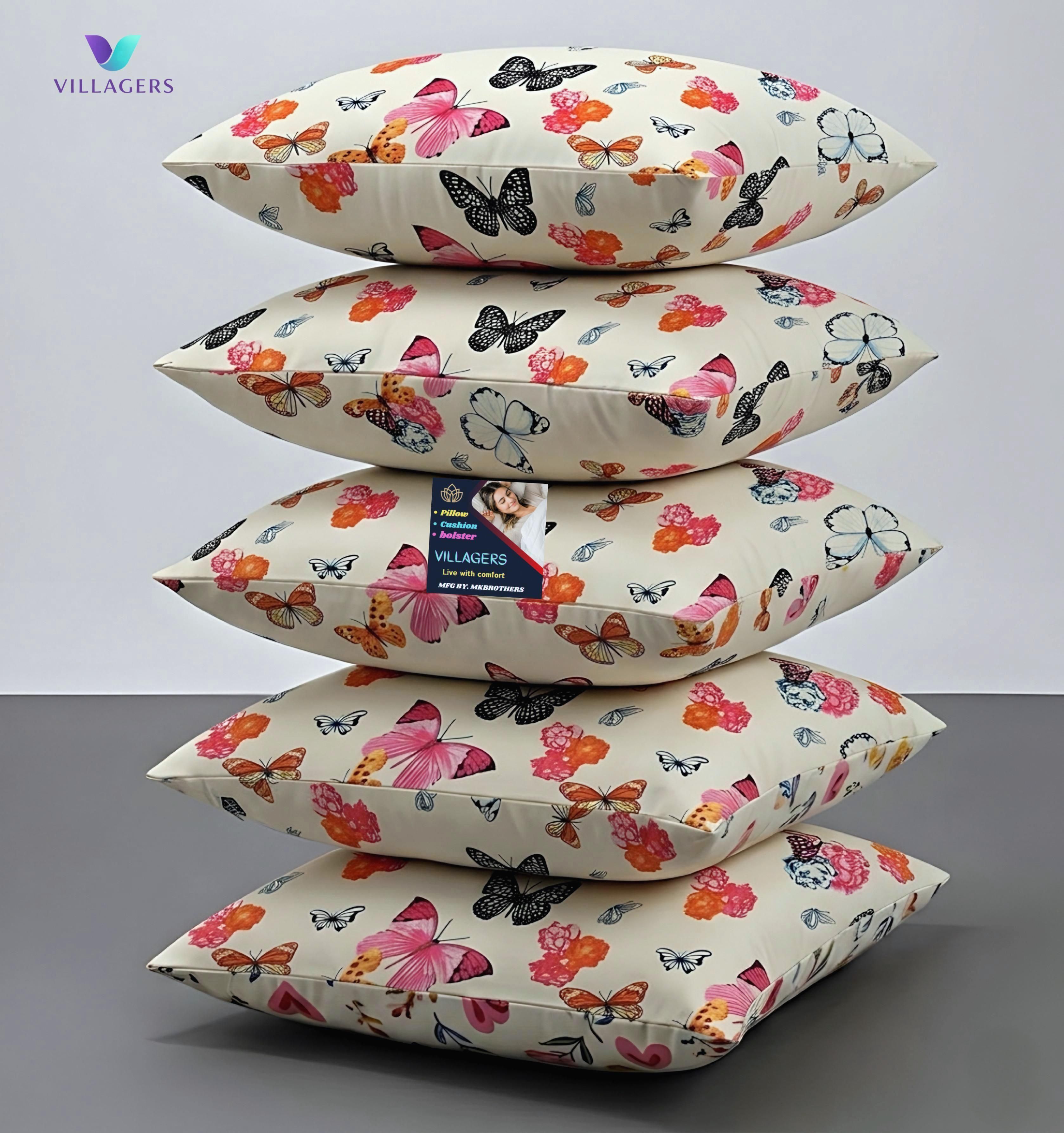 villagers Microfibre Cushion Pack of 5 Floral Premium Cushion Set | (16x16 inch)-picture-23