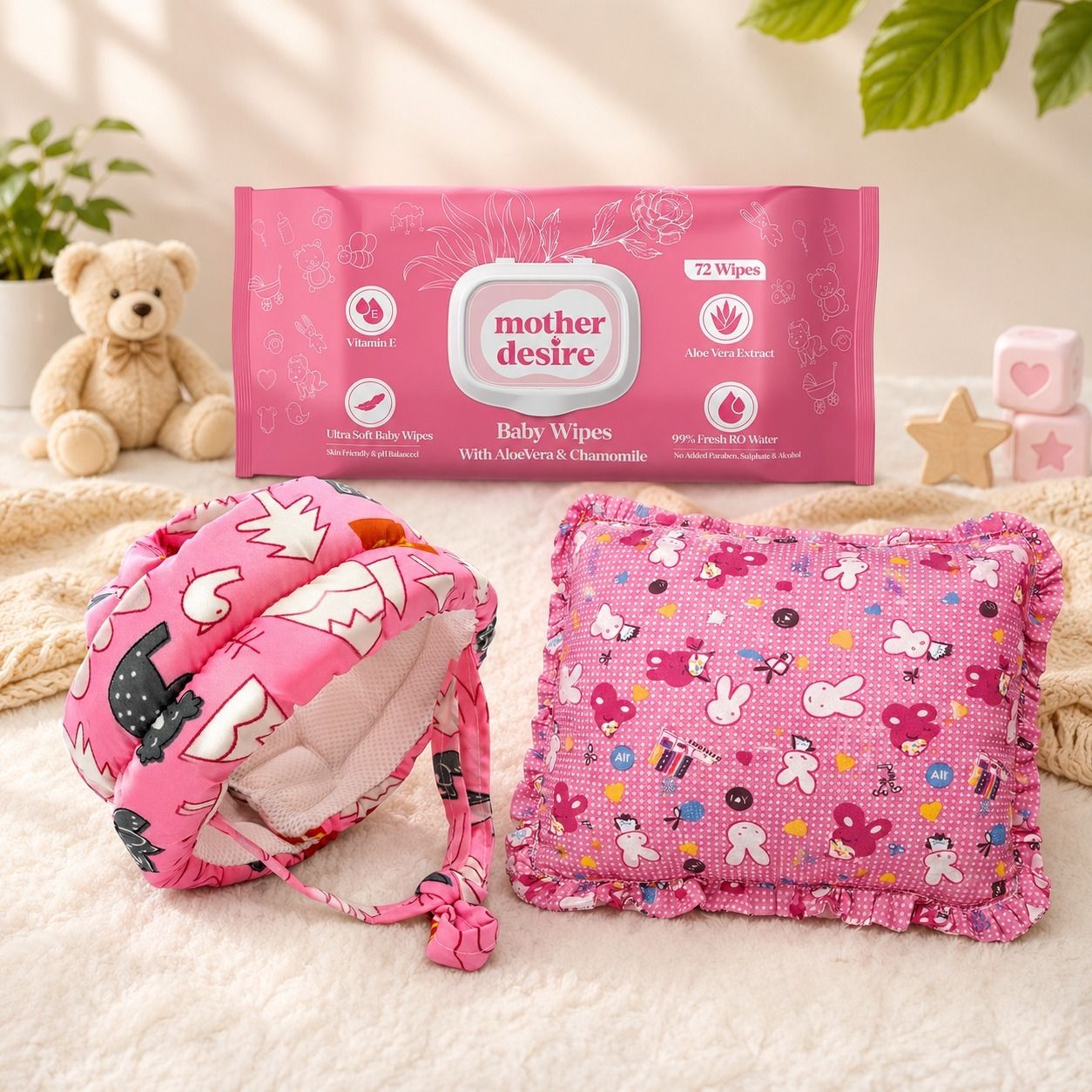mother desire Cotton Baby Pillow Pack of 3 Printed-picture-34