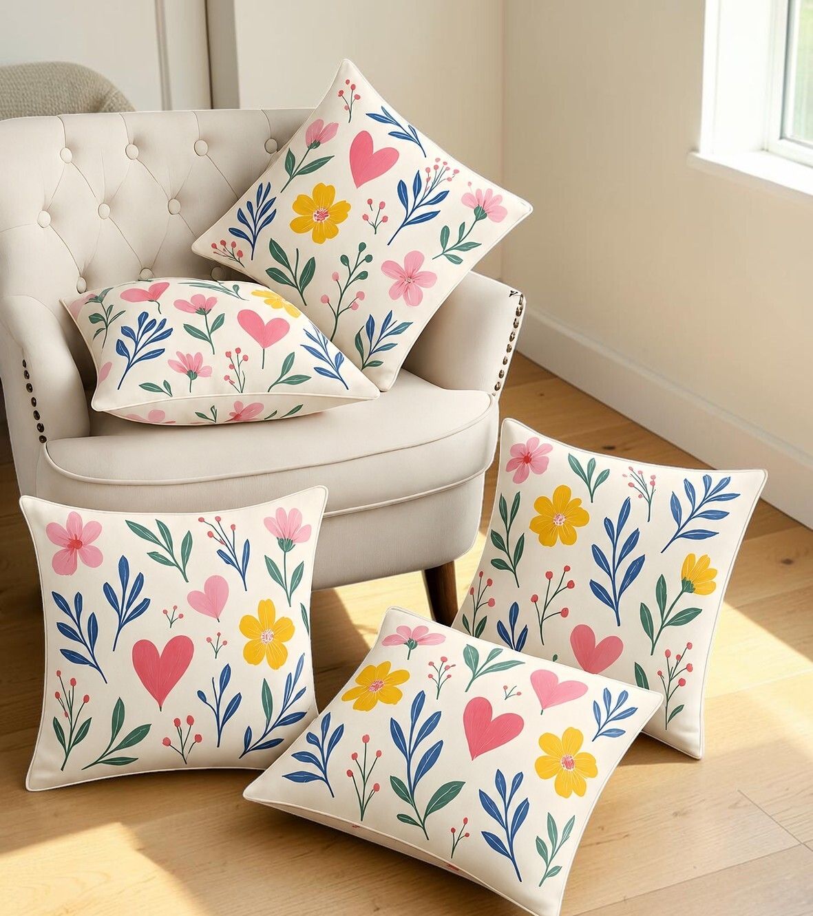 Microfibre Cushion Pack of 5 Floral-image-36