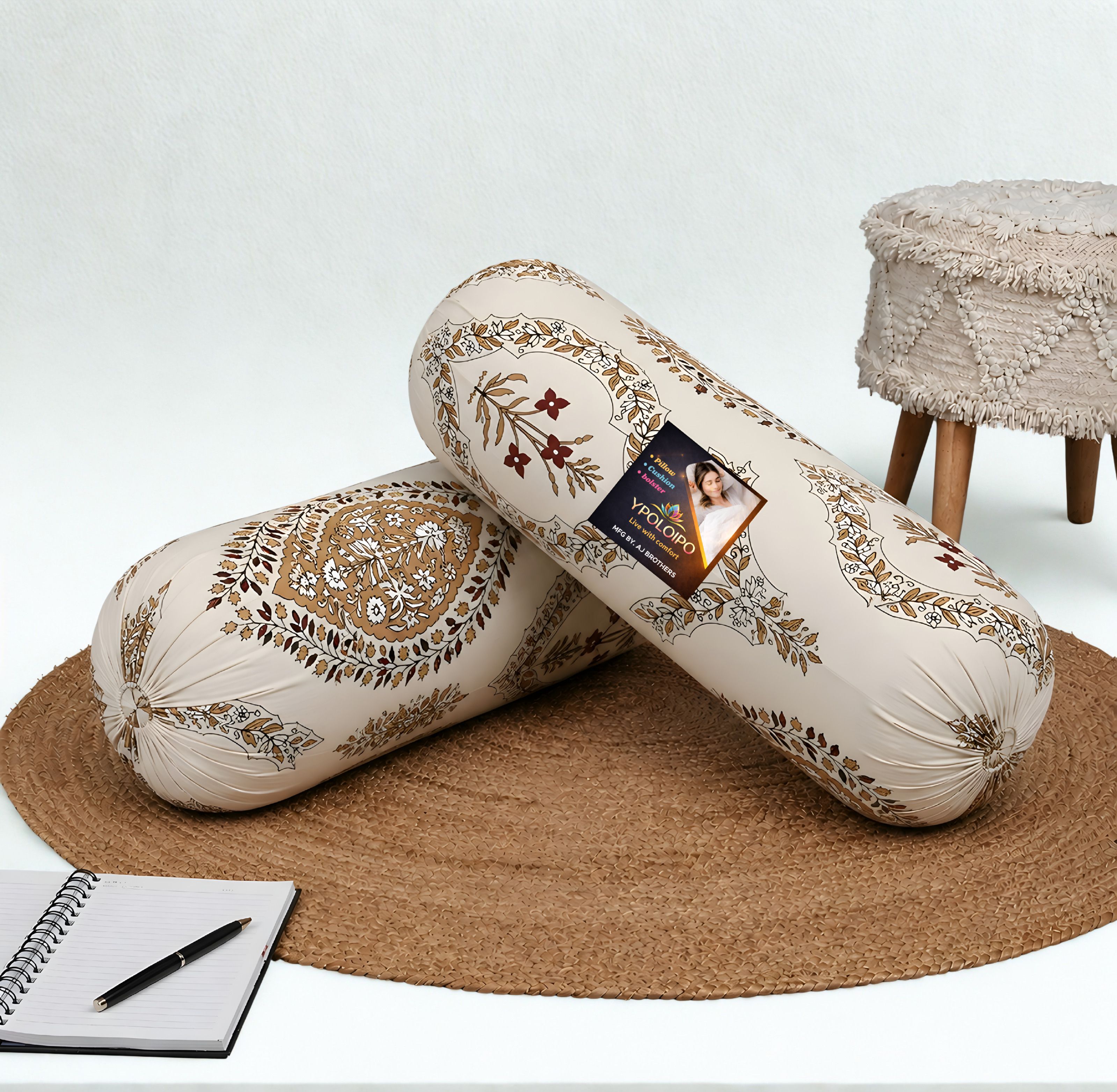 Microfibre Bolster Pack of 2 Floral Premium Bolster Set-image-19