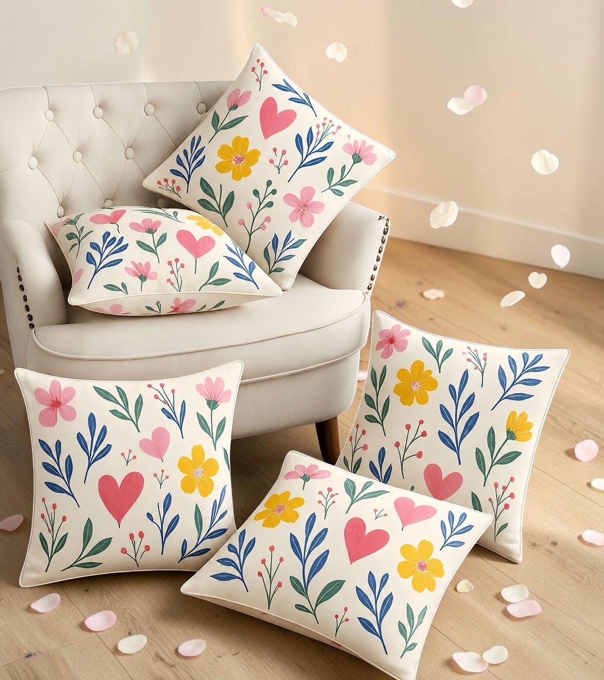 Microfibre Cushion Pack of 5 Floral-image-44