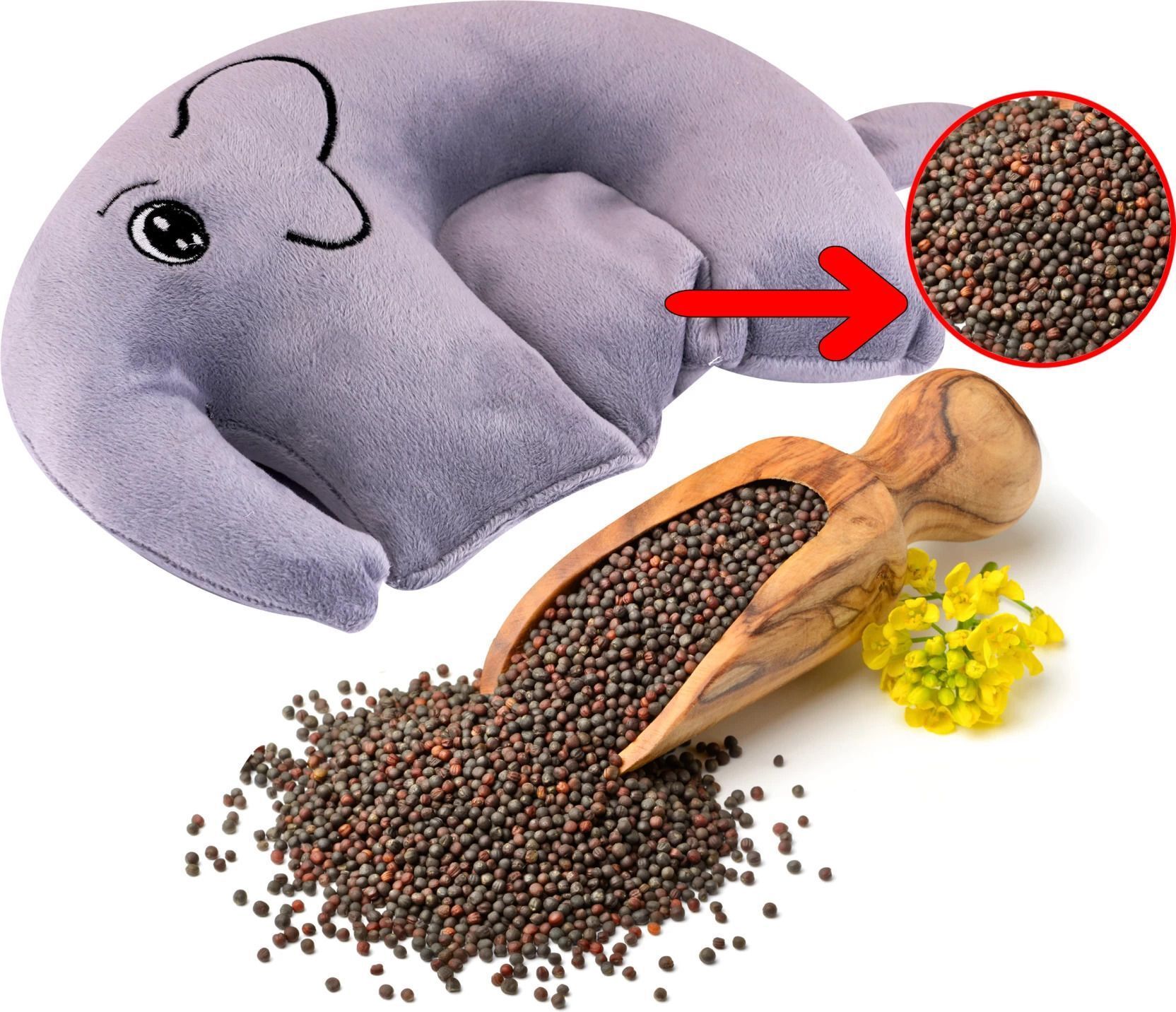 momease Mustard Seeds Baby Pillow Pack of 1 Animals Neck Support Baby Pillow-picture-7