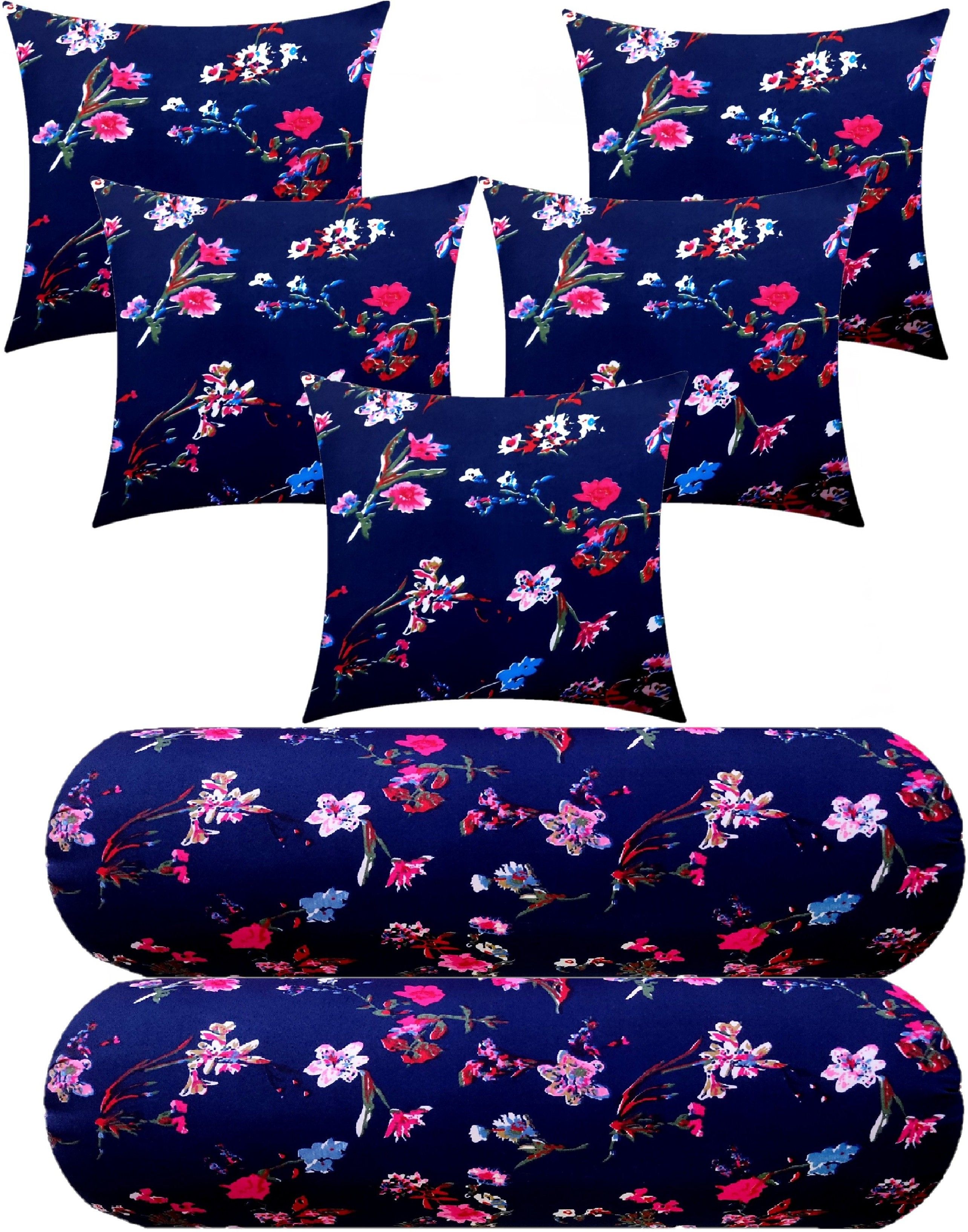 Microfibre Floral Bolster Pack of 7-image-29