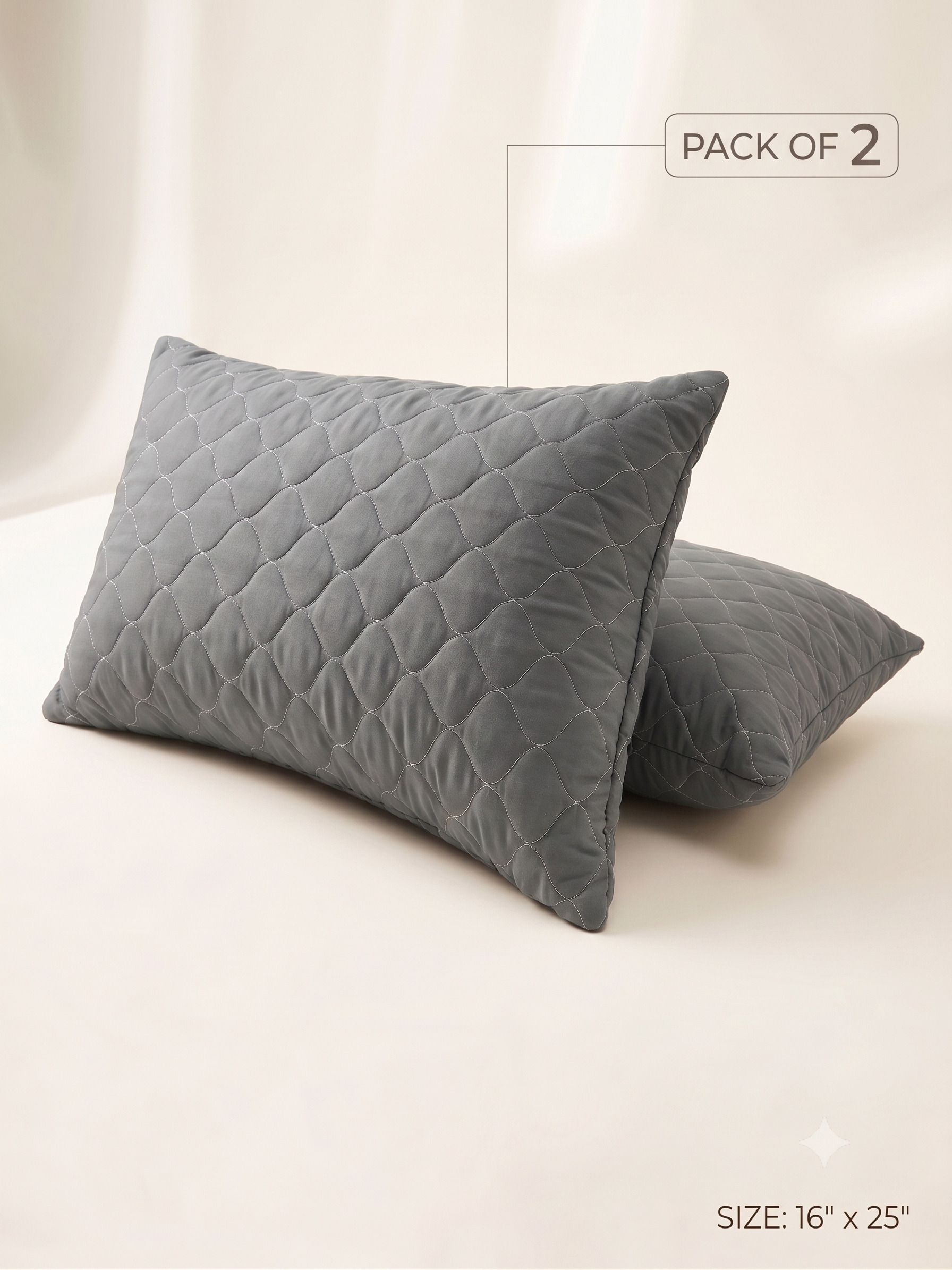 Cotton Sleeping Pillow Pack of 2 Abstract Quilted Pillow-image-20