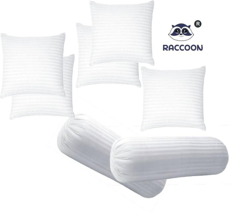 Set Of 5 Cushions & 2 Microfibre Stripes Bolster Pack of 7-image-3