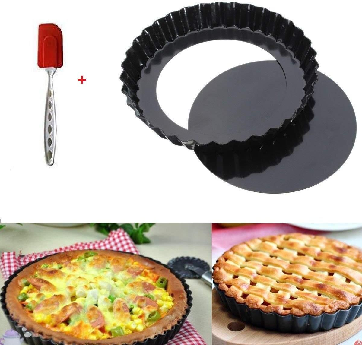 Non Stick Pizza Pan Pie Dish Tart Pan with Removable Bottom,Carbon Steel Pizza Maker