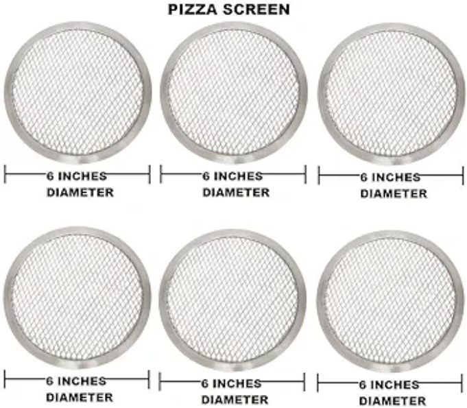 peppa world DKPJ 6 Pieces of Aluminium Pizza screen jali in 6 Inches for making Pizza & multipurposes Pizza Maker-picture-11