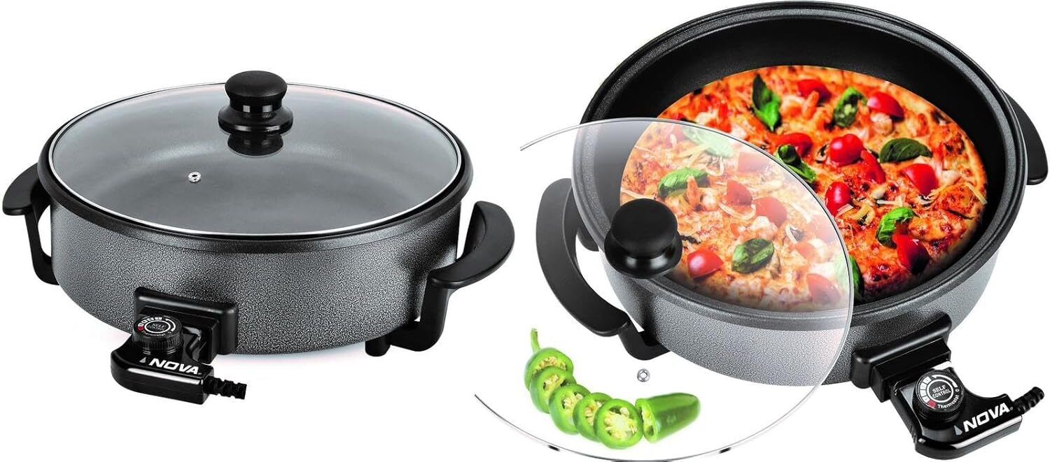 1500W Electric Multipurpose Cooker Pizza Maker Pan 36CM Diameter Pizza Maker-image-3