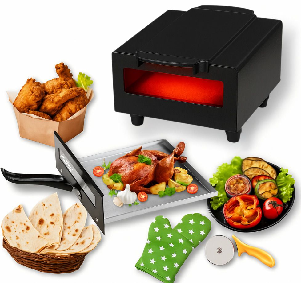 1500W Electric Tandoor | Bake Cake, Roti Grill Chicken Paneer Tikka & Naan Kabab Pizza Maker
