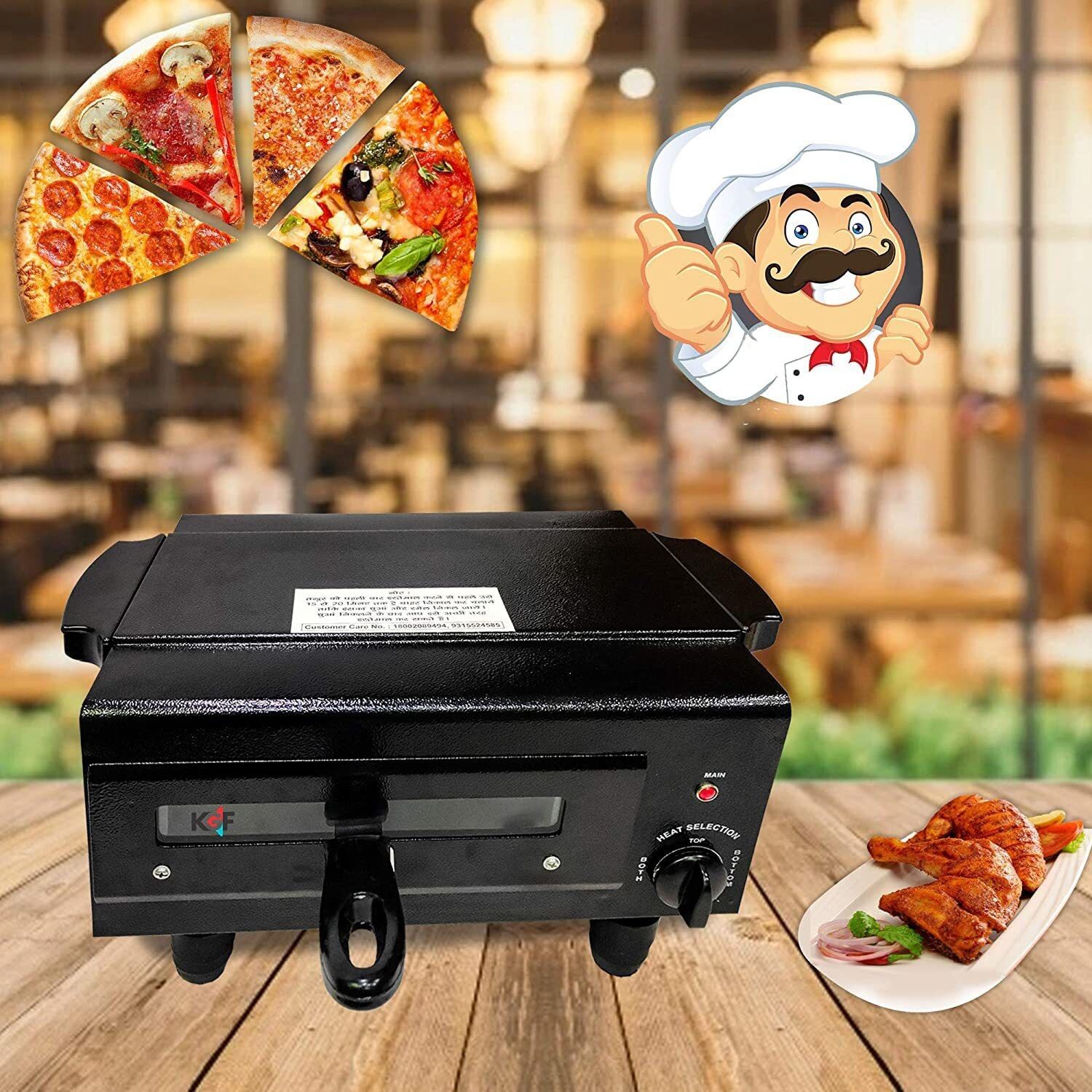 CLASSIC HEAT Controller STANDARD Electric Tandoor With All Accessories , Heating Element 2000Watt with 2 Year warranty , SIZE 16 INCHES Color Classy BLACK , MADE IN INDIA Pizza Maker