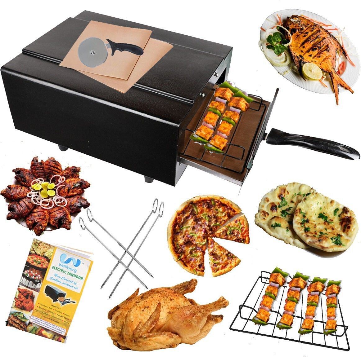 Electric Tandoor with Nonstick Sheet (Size Mini) Electric Tandoor Pizza Maker