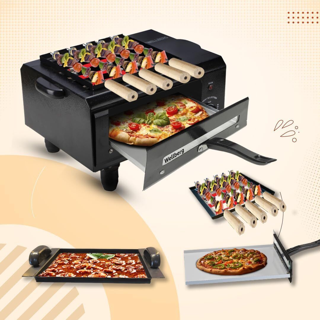 3 in 1 Electric Tandoor : For Authentic Flavour Barbeque, Gravy DIshes Pizza Maker