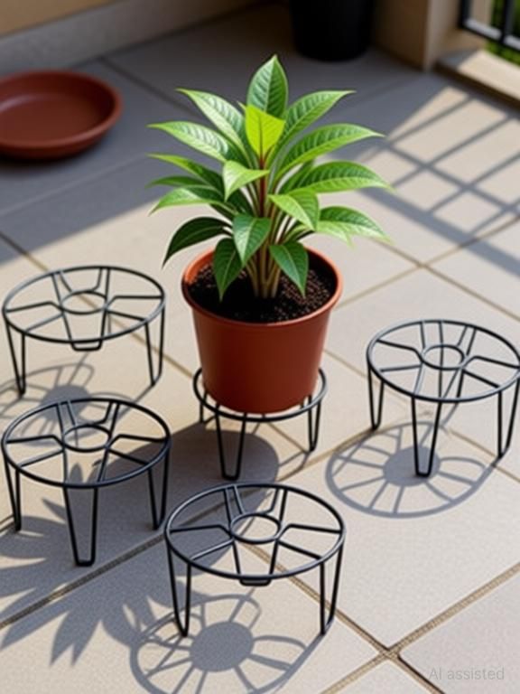 Gamla Stand Iron,Indoor/Outdoor Home,Garden,Balcony,Flower Planter Stand Plant Container Set-image-36
