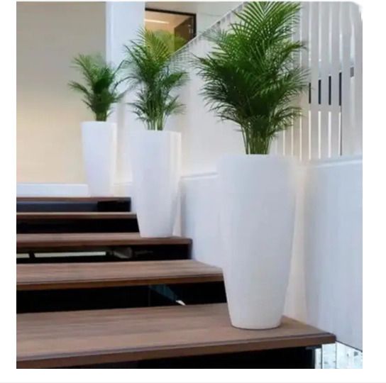 Tower 14 inch Flower Pots for Home Office Garden Balcony Planter Indoor| White Plant Container Set-image-34