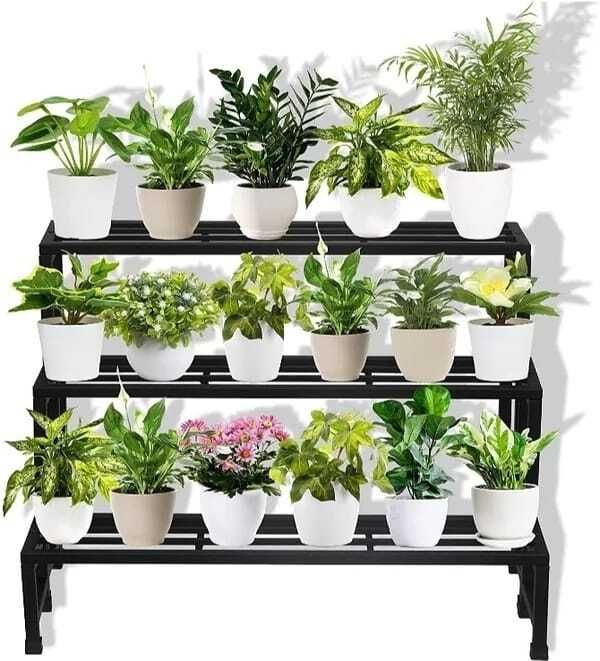 3 step planter stand flower plant container set