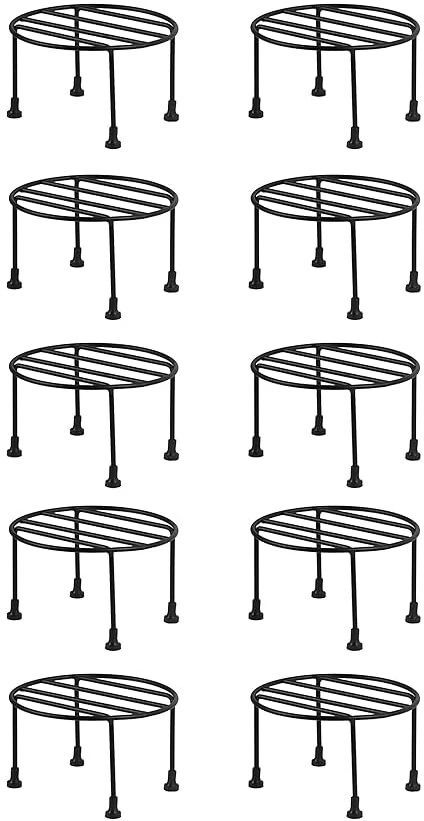 For Plants, Plant Stand For Indoor Plants, Pack of 10 Black Plant Container Set