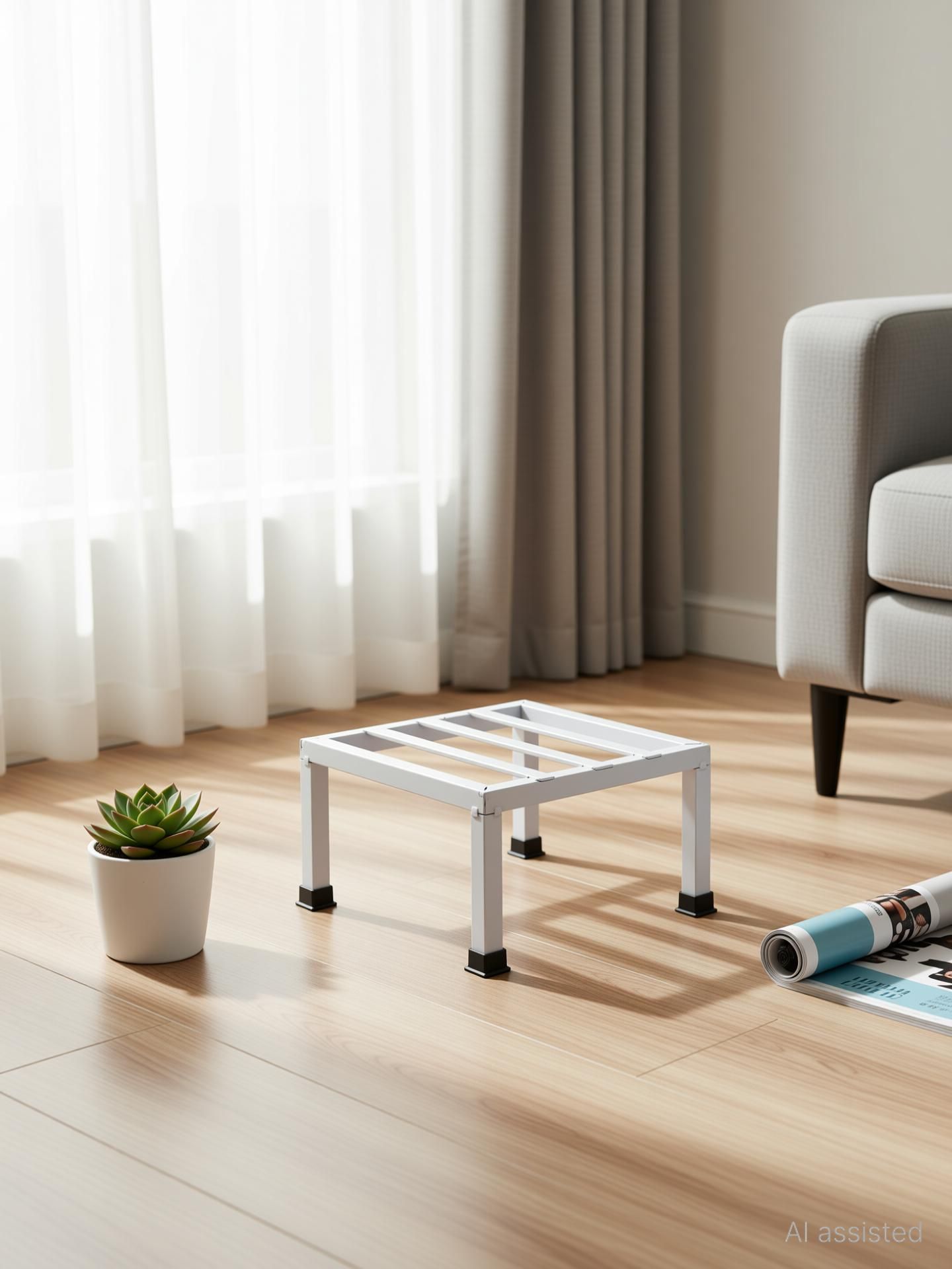 Metal Planters Square Shape Thick and Strong Leg White Stand(Set of 4) Plant Container Set-image-2