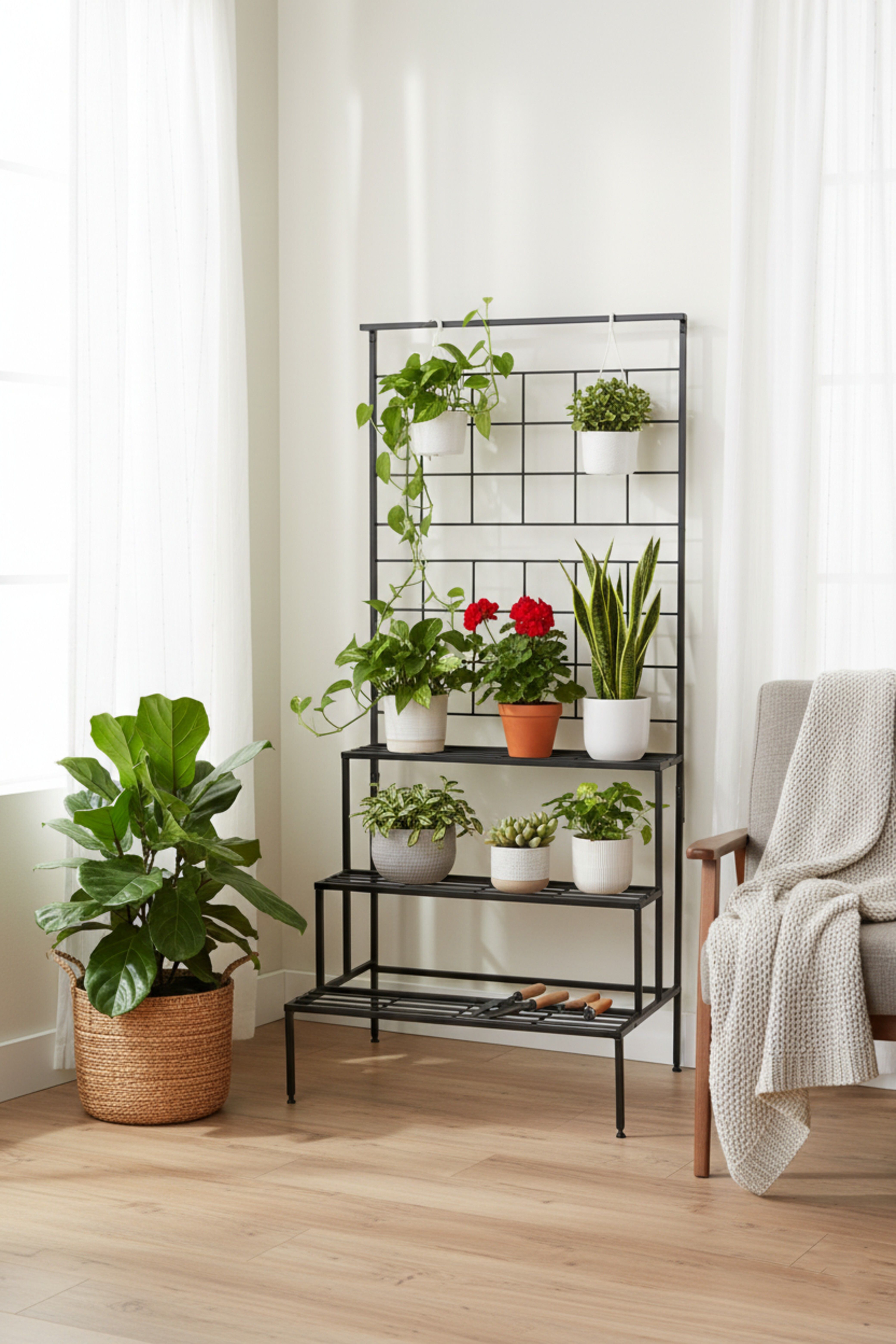 IRON 3 -TIER PLANT STAND Plant Container Set-image-21