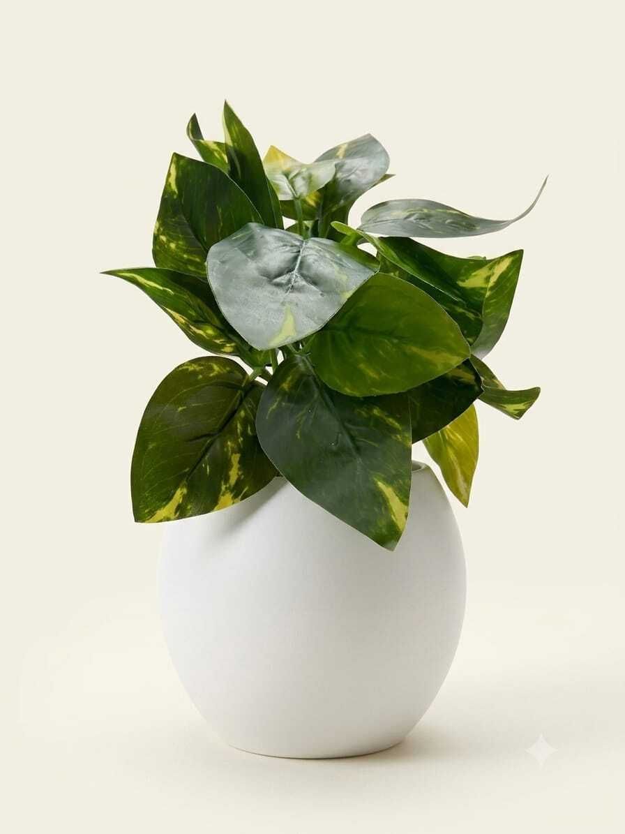 vp enterprises Artificial Golden Pothos Plant with Decorative Pot & Metal Stand Bonsai Artificial Plant with Pot-picture-13
