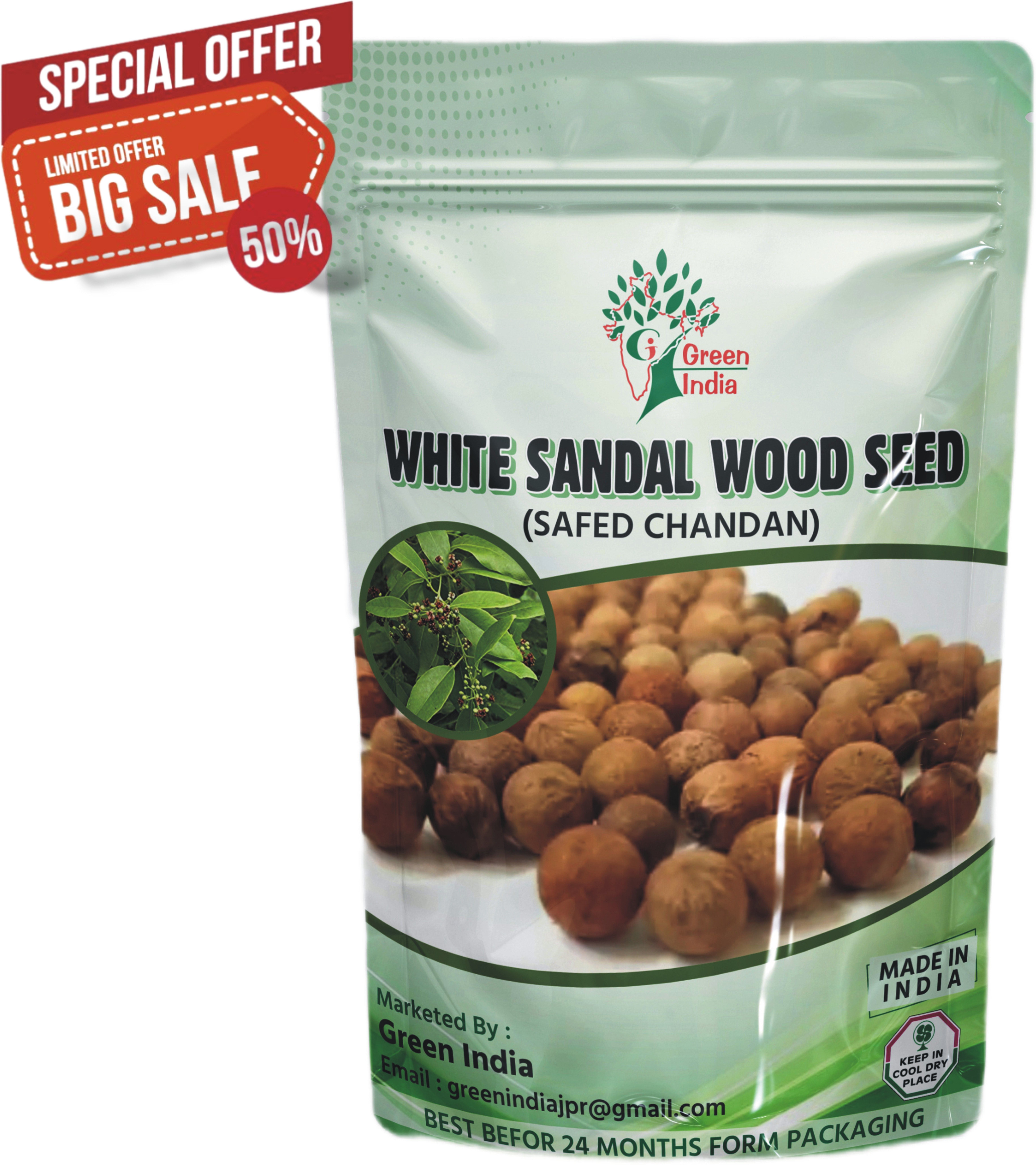 White Sandalwood Tree (10 SEED), White Sandal Wood Seed, Safed Chandan Plant Seed-image-2