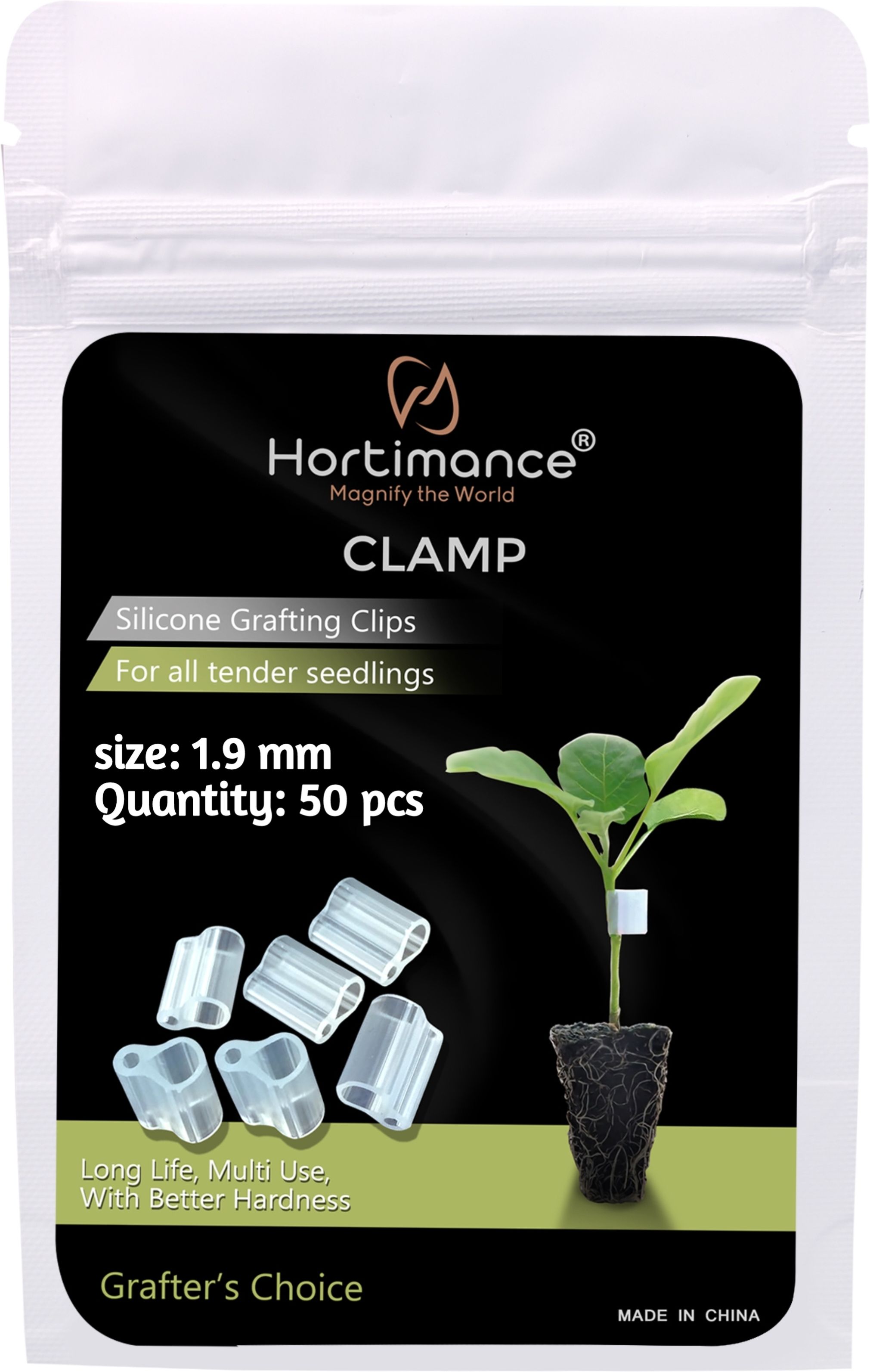 Clamp silicone grafting clips 1.9 mm for grafting vegetables Plant Straightener-image-42