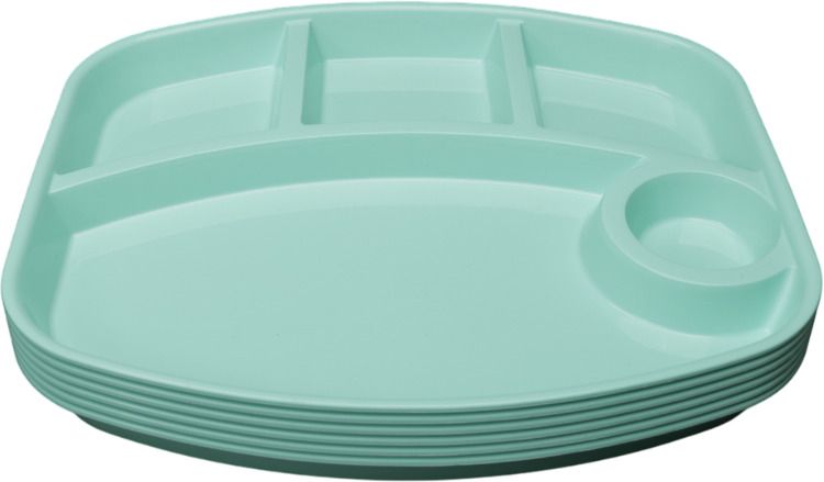 Green Compartment Sectioned Plate